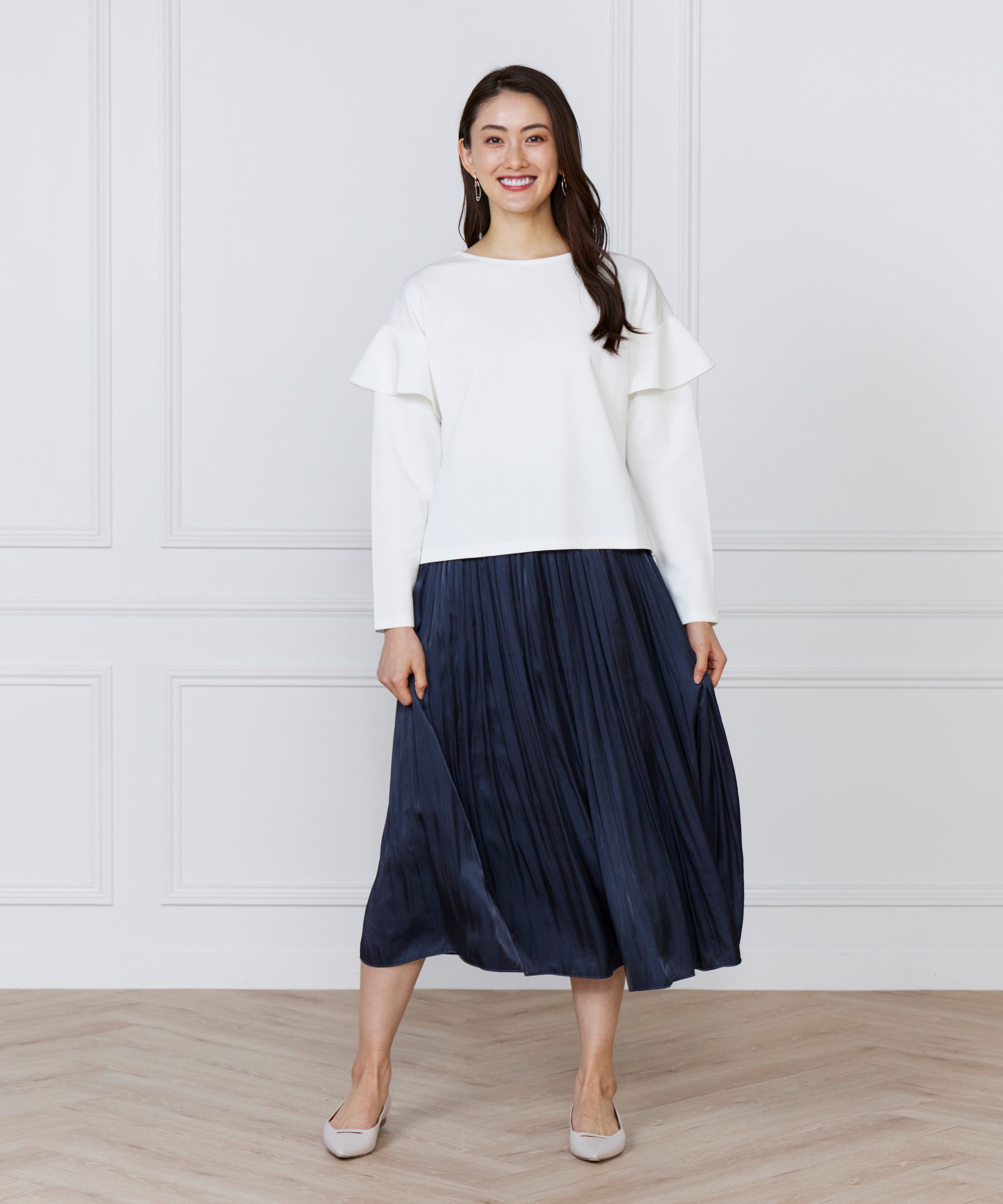 7-IDconcept.「《大きいサイズ》肩フレアプルオーバー」|Tシャツ・カットソー|