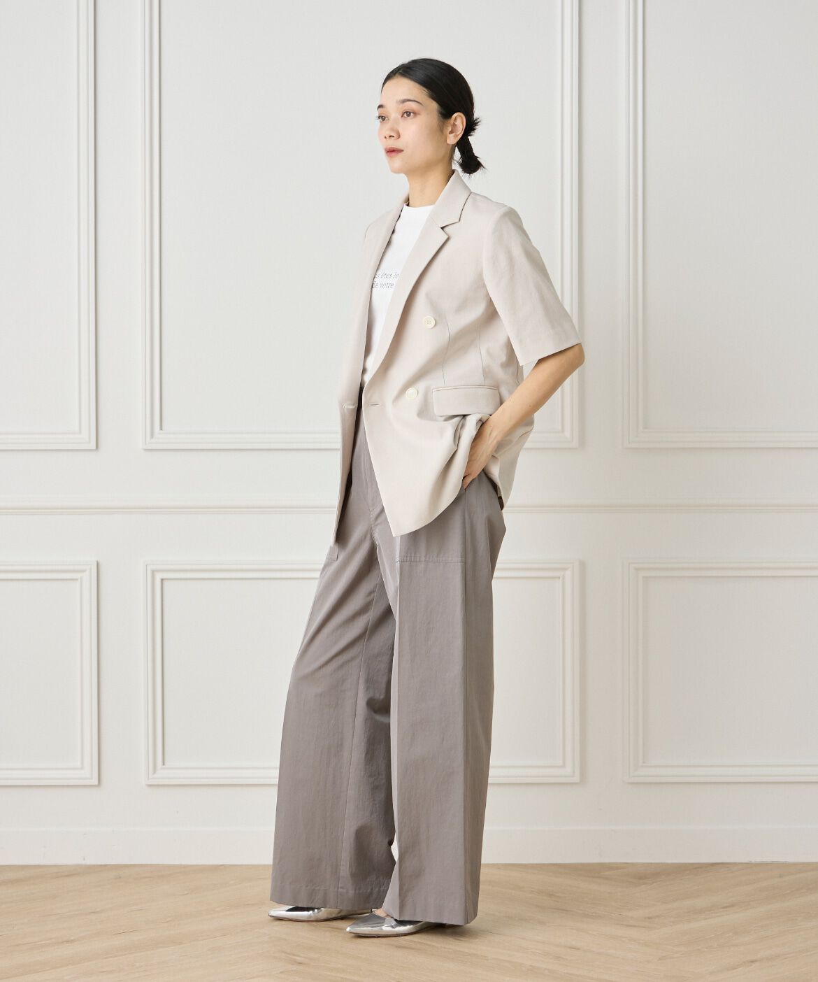 INED「《大きいサイズ》ロゴTシャツ」|Tシャツ・カットソー|