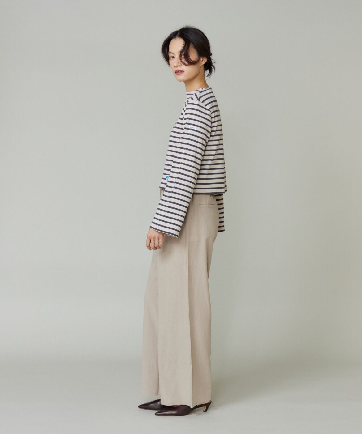 INED「BFJ_SHORT BOAT NECK　ボートネックショート丈カットソー《ORCIVAL》」|Tシャツ・カットソー|