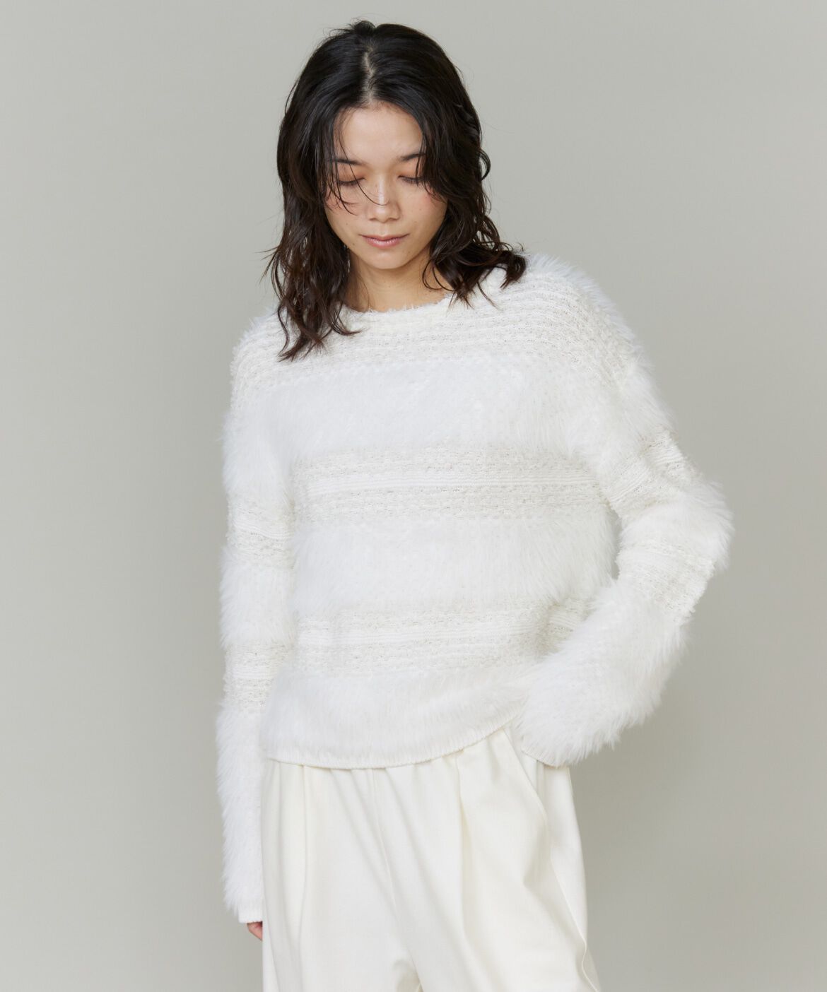 INED「フェザーヤーンプルオーバー」|ニット・セーター|