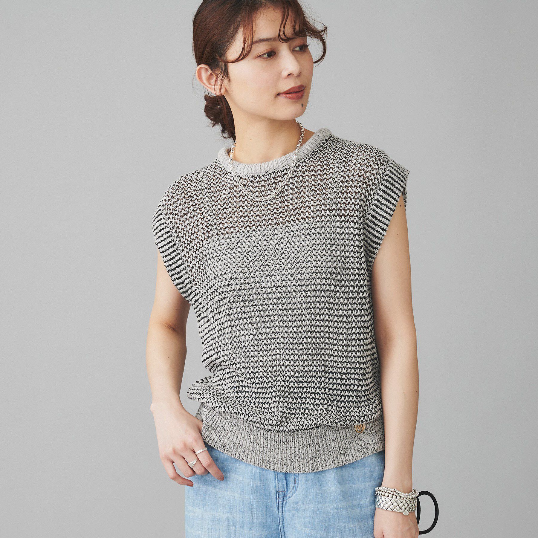 UNTITLED「【YENN】パッティング ネック ニット」|ニット・セーター|