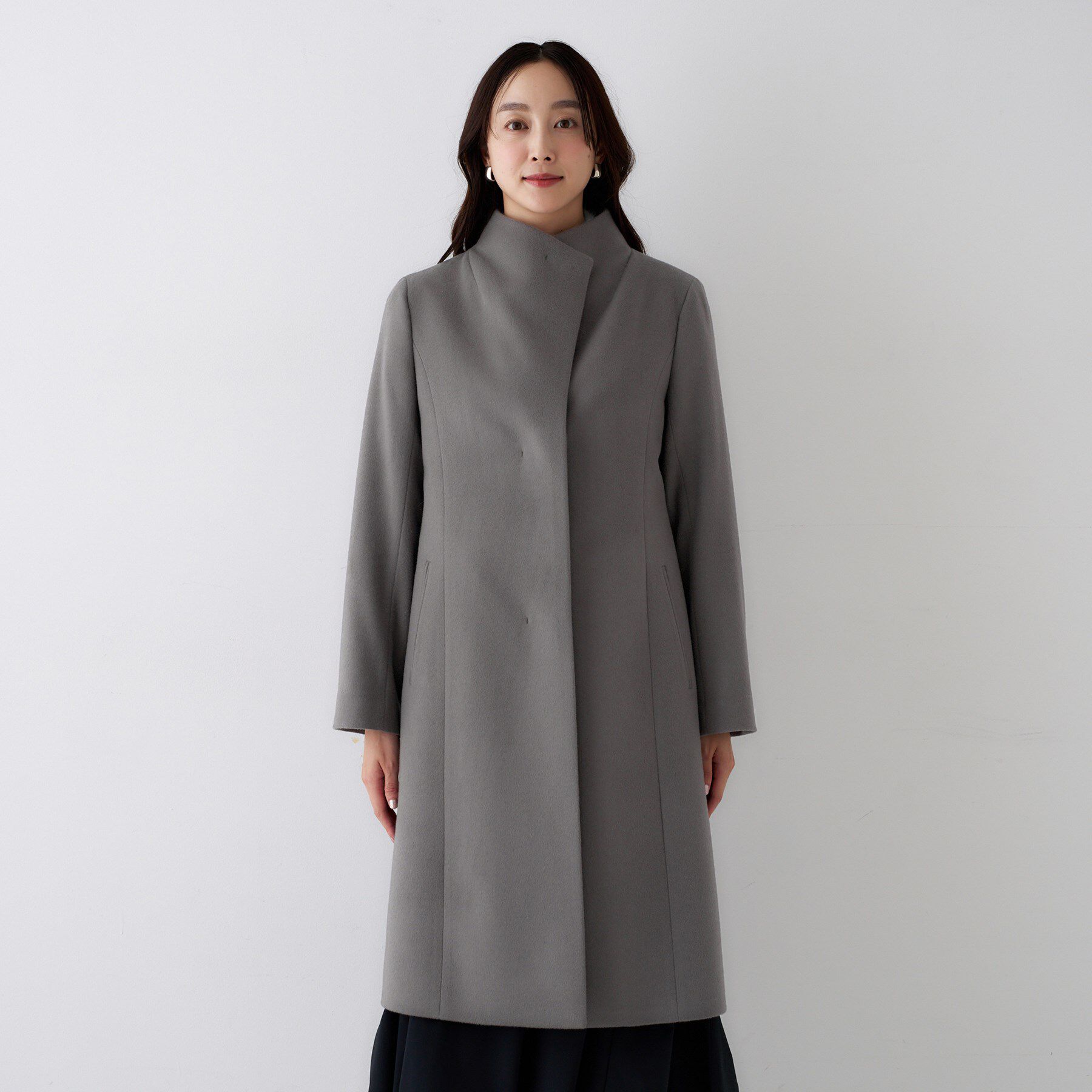 UNTITLED「【きれいめ/スタイリッシュ】2WAYスタンドカラーロングコート」|その他|