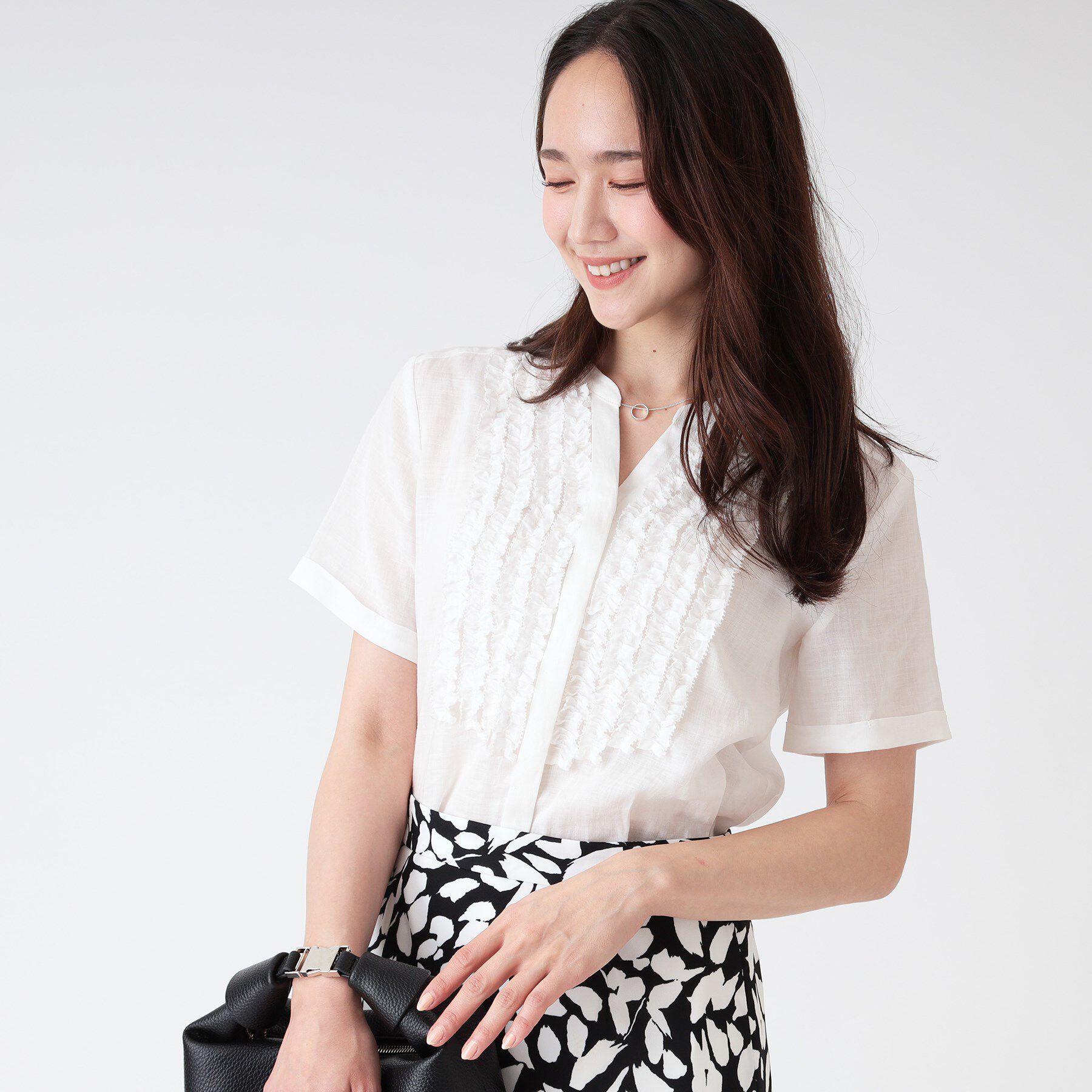 COUP DE CHANCE「【洗える／ラミー】フリルデザインブラウス」|シャツ・ブラウス|