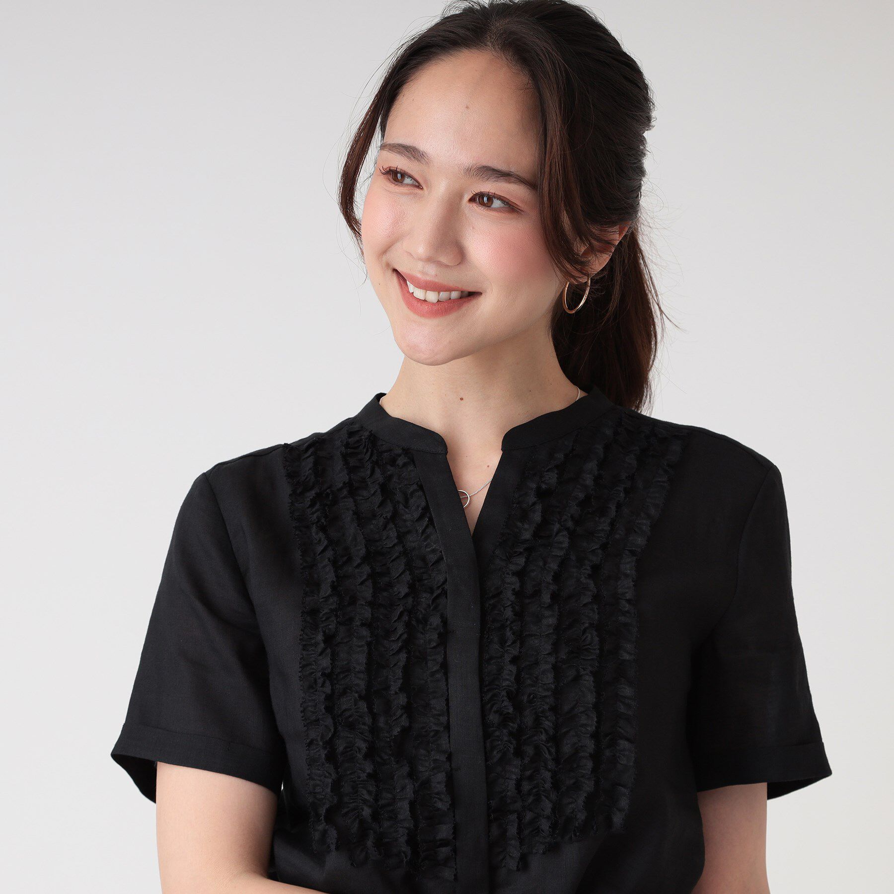 COUP DE CHANCE「【洗える／ラミー】フリルデザインブラウス」|シャツ・ブラウス|