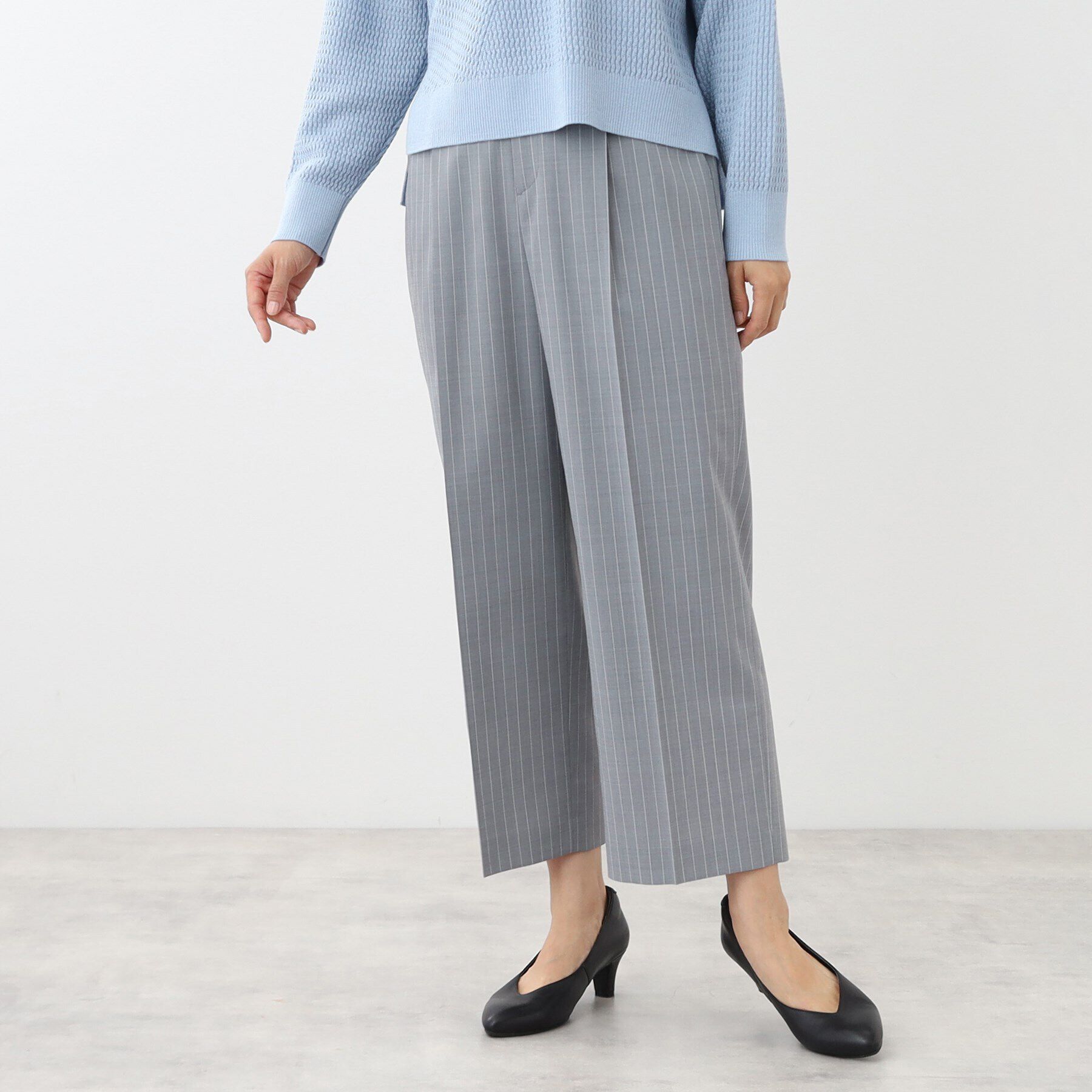 Reflect「【手洗い可】ストライプ柄ワイドパンツ」|その他|