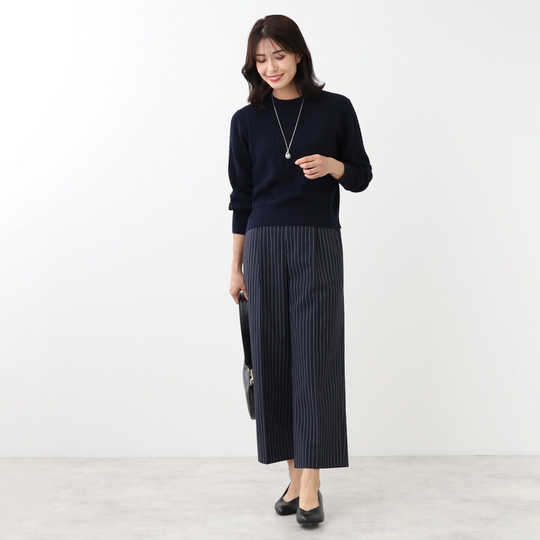 Reflect「【手洗い可】ストライプ柄ワイドパンツ」|その他|