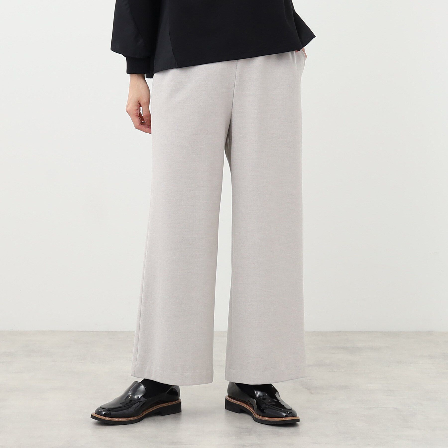 Reflect「【E‐QUALITY／手洗い可／ウエスト総ゴム】ストレートワイドパンツ」|その他|ライトグレー(011