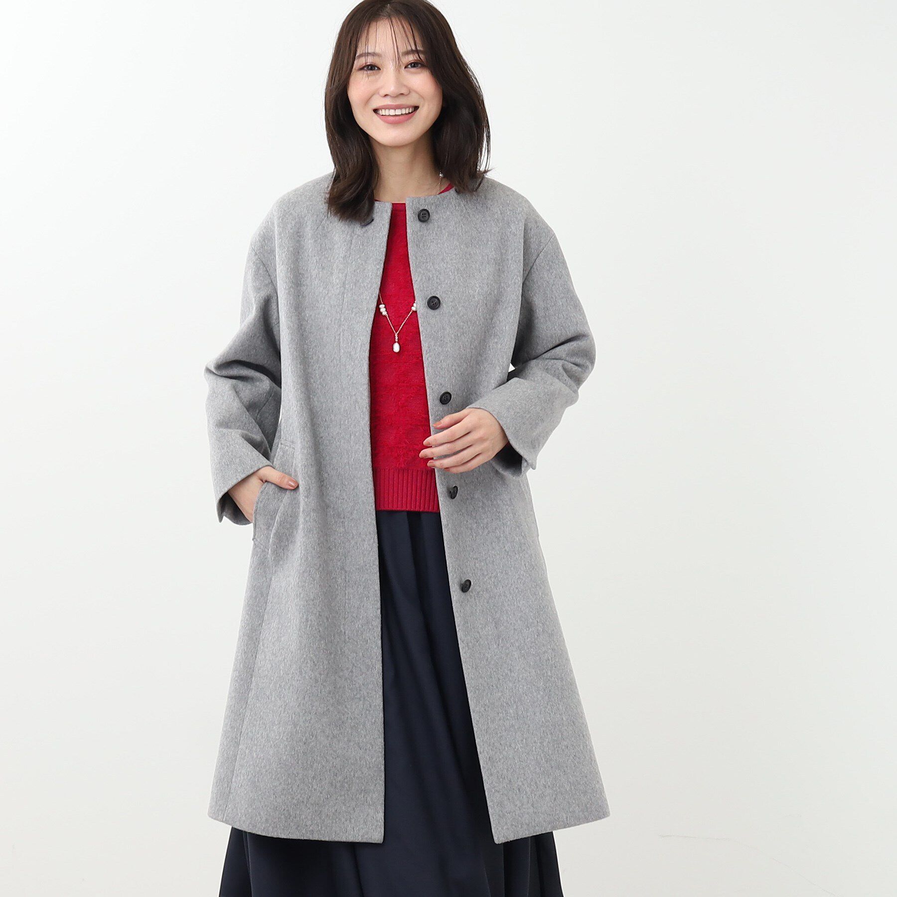 Reflect「リラクシーノーカラーコート」|ノーカラーコート|