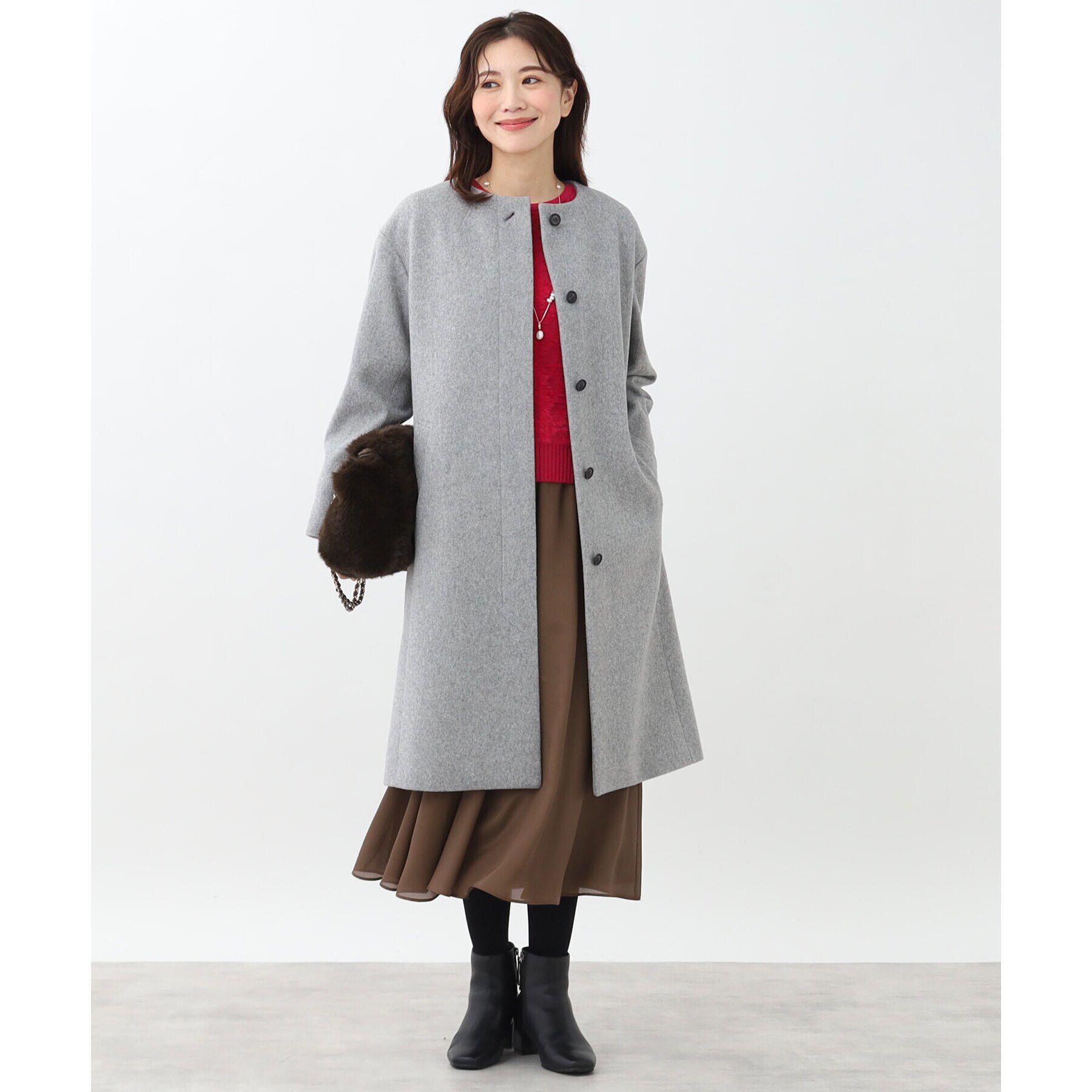 Reflect「リラクシーノーカラーコート」|ノーカラーコート|