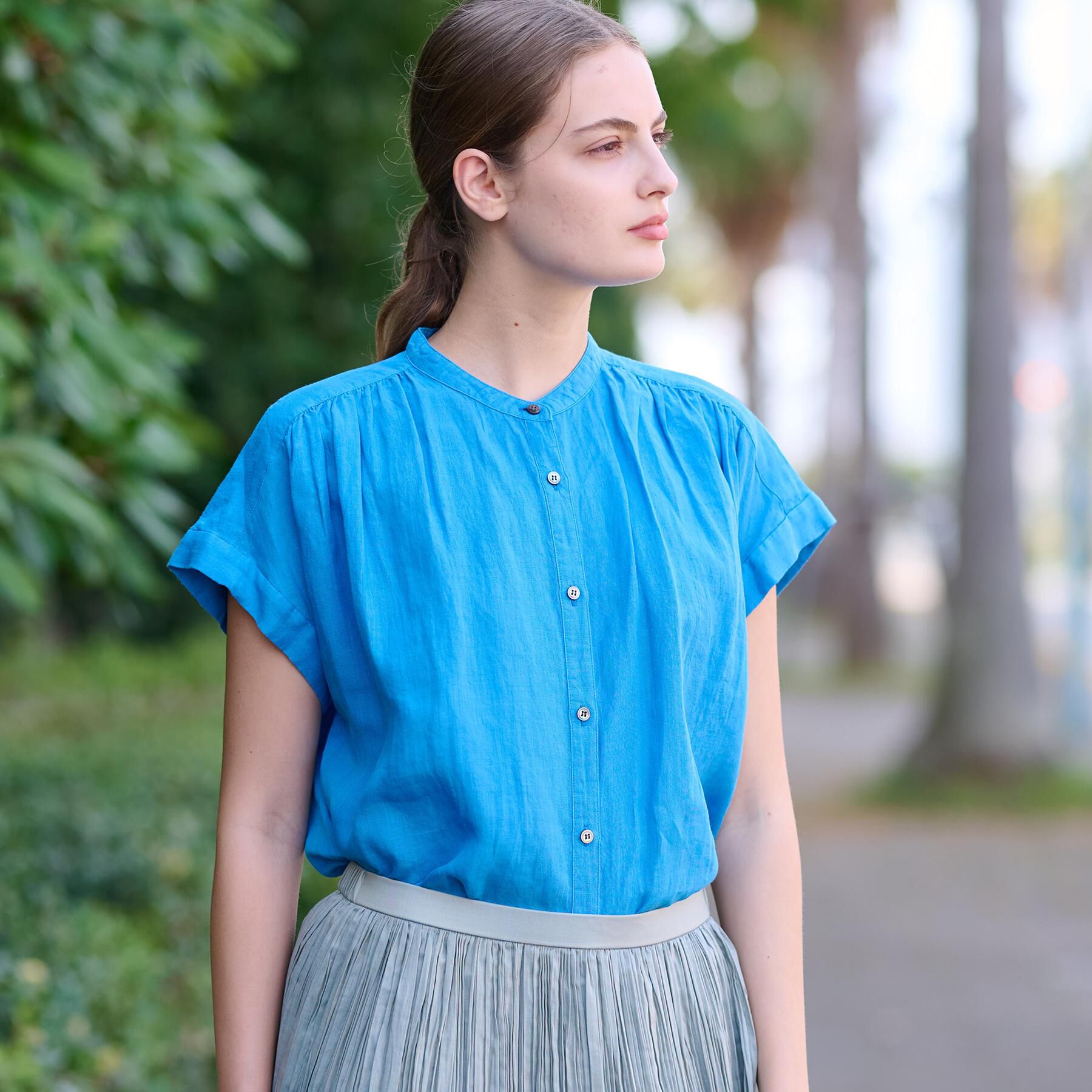 DRESSTERIOR「ガーメントダイラミーフレンチシャツ」|シャツ・ブラウス|