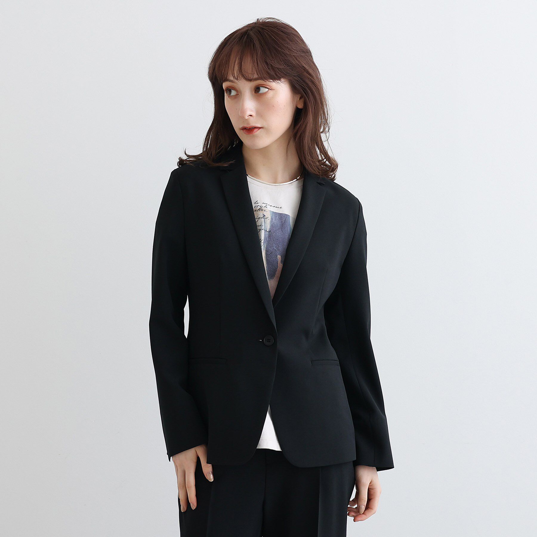 INDIVI「【定番スーツ/UVケア/接触冷感/洗える】テーラードジャケット」|スーツ|