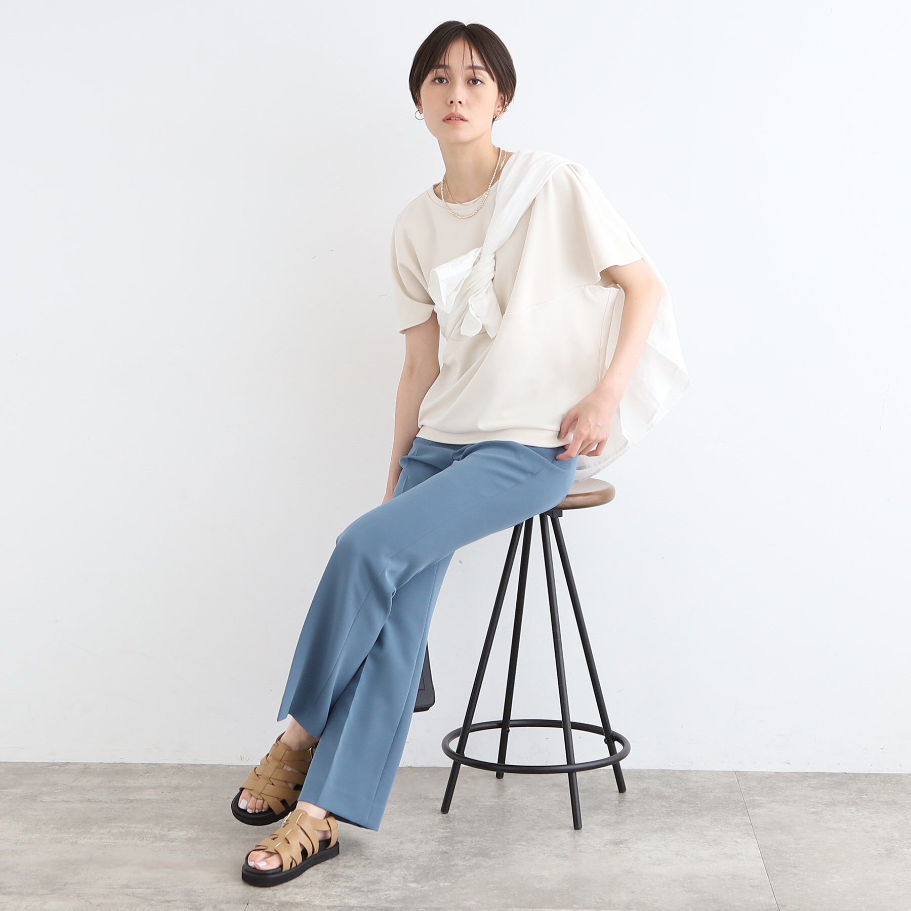 INDIVI「【洗える】デザインフォルムトップス」|Tシャツ・カットソー|