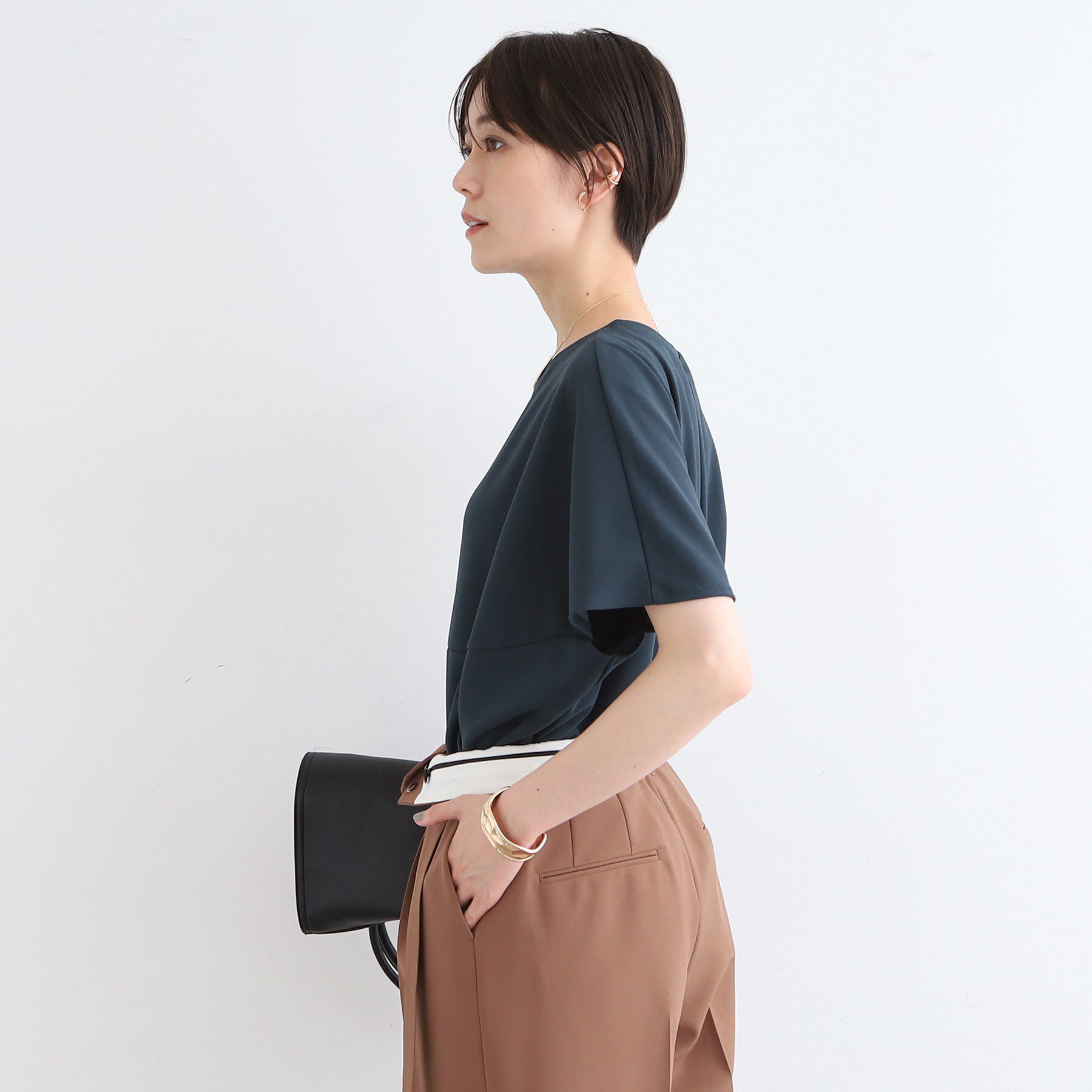 INDIVI「【洗える】デザインフォルムトップス」|Tシャツ・カットソー|