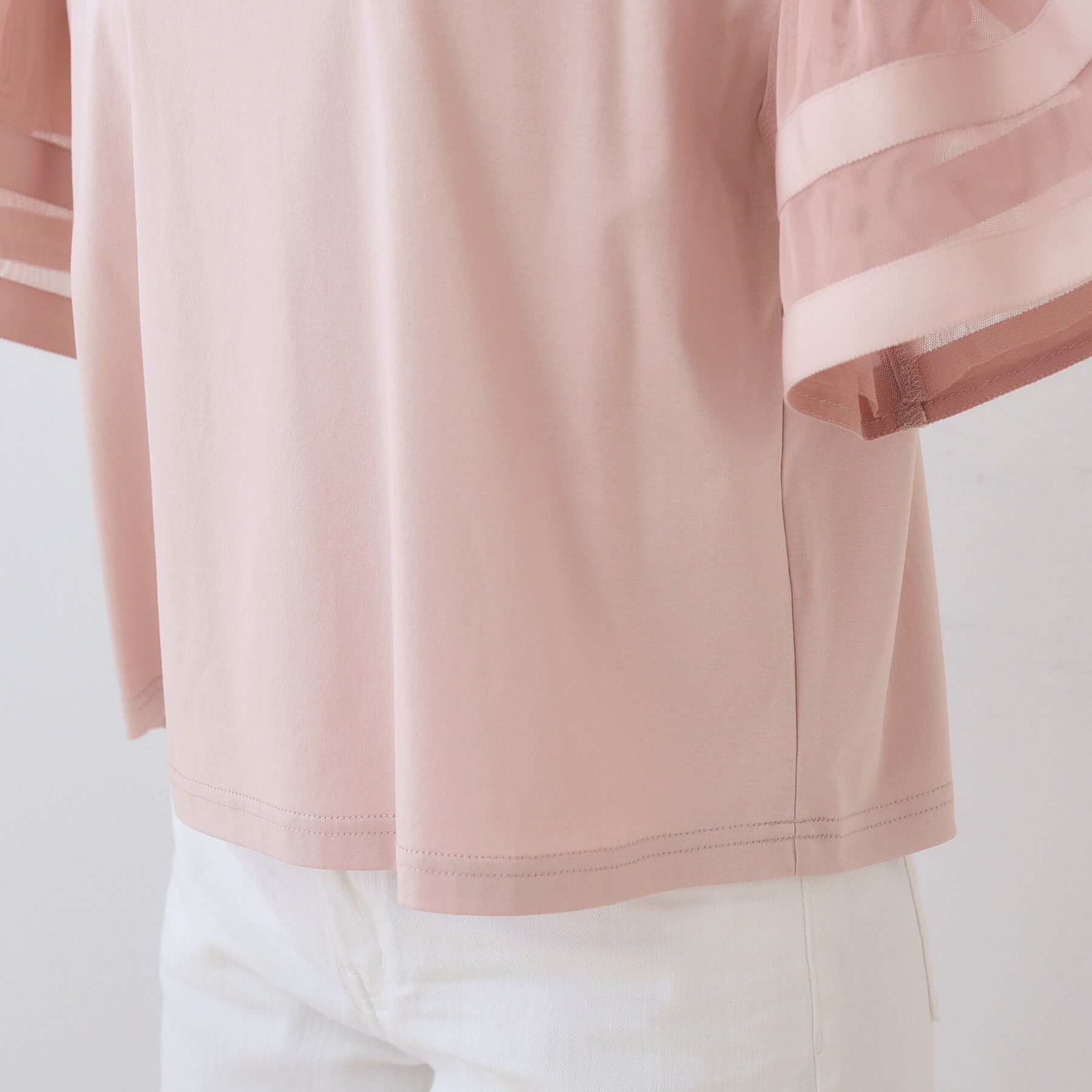 INDIVI「チュールスリーブカットソー」|Tシャツ・カットソー|