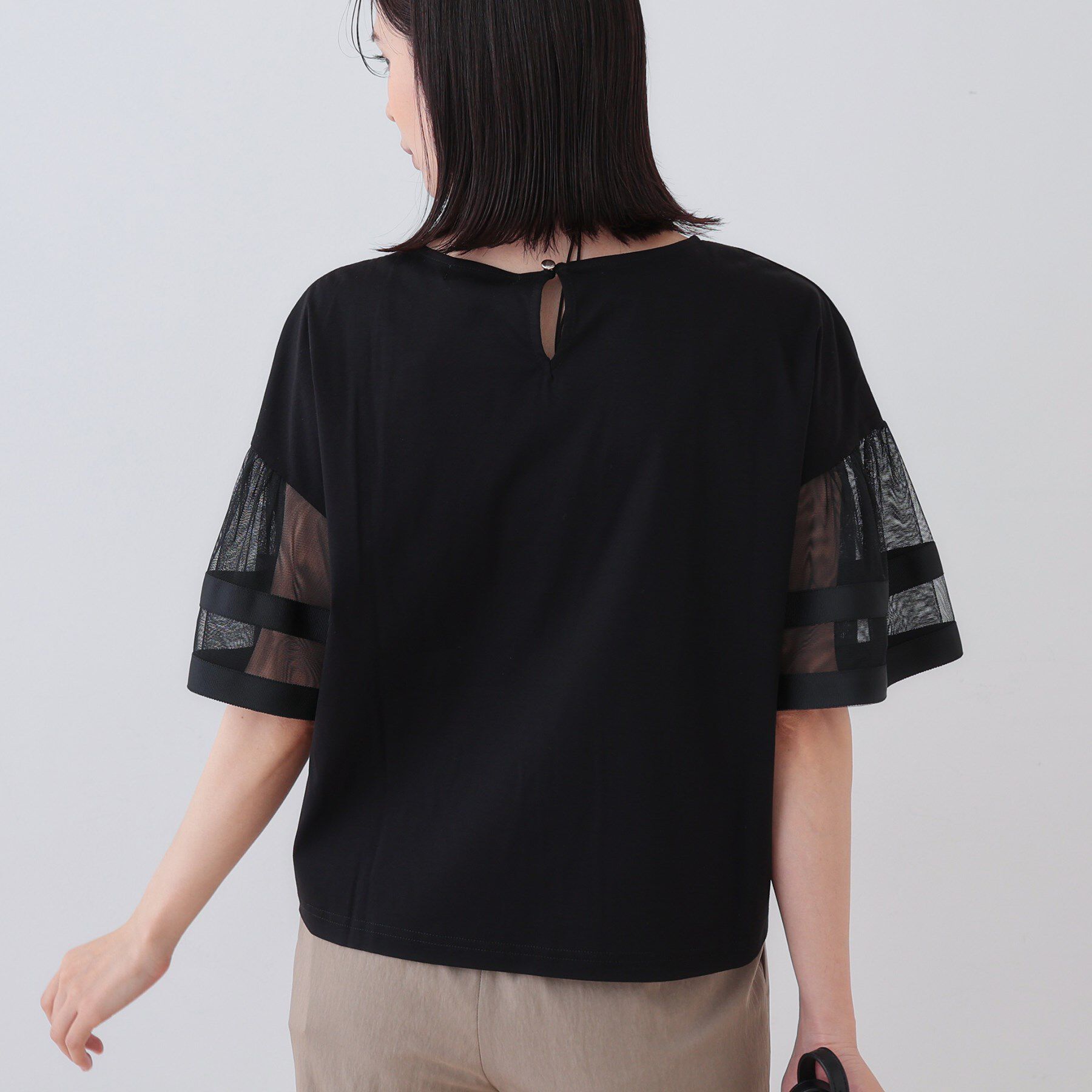 INDIVI「チュールスリーブカットソー」|Tシャツ・カットソー|