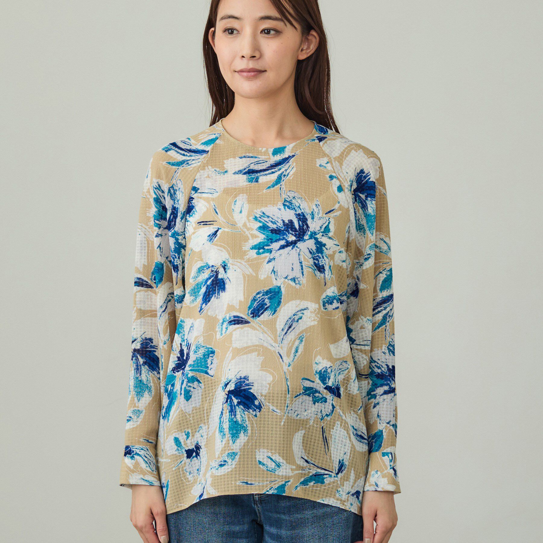 INDIVI「シアーフラワーブラウス」|シャツ・ブラウス|