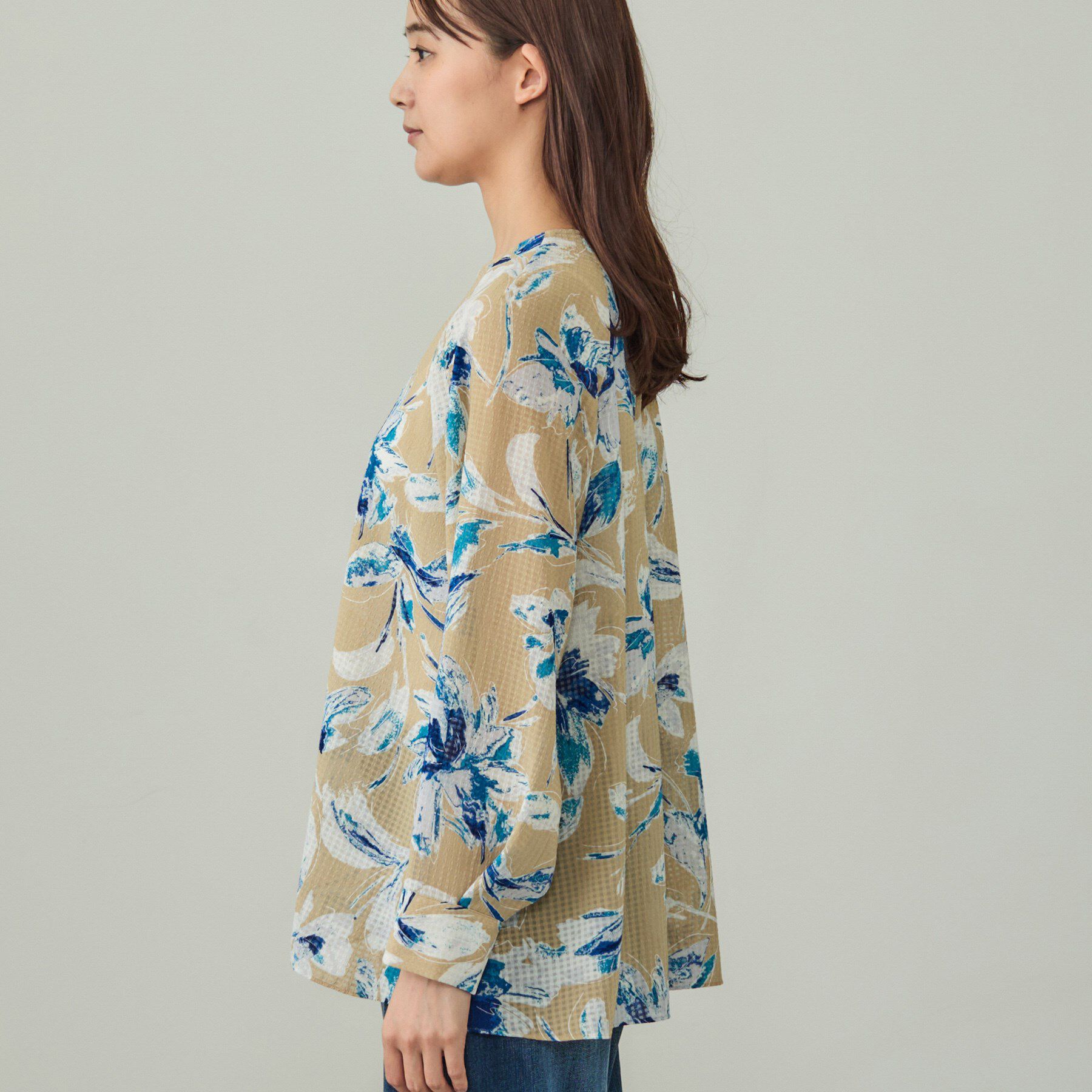 INDIVI「シアーフラワーブラウス」|シャツ・ブラウス|