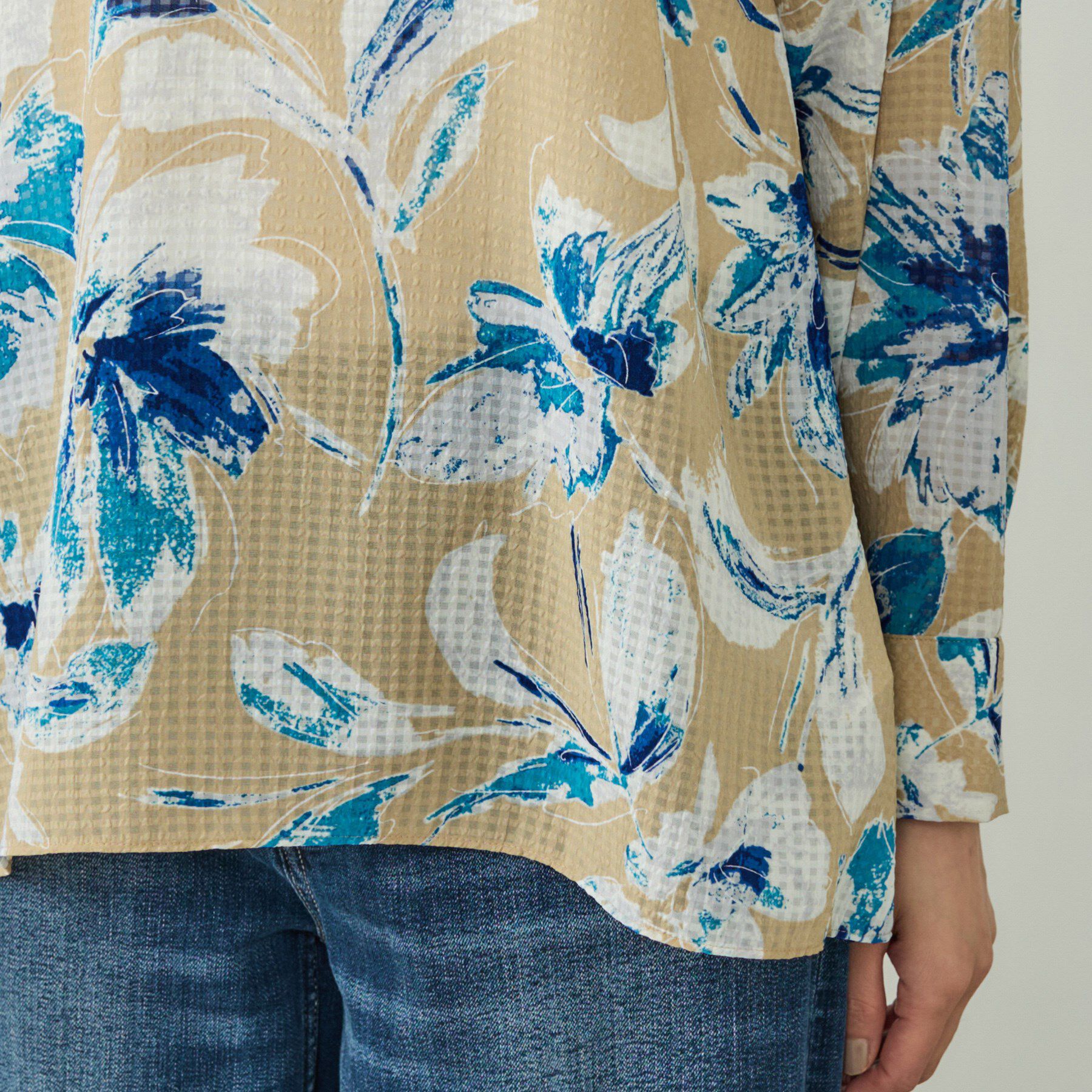 INDIVI「シアーフラワーブラウス」|シャツ・ブラウス|