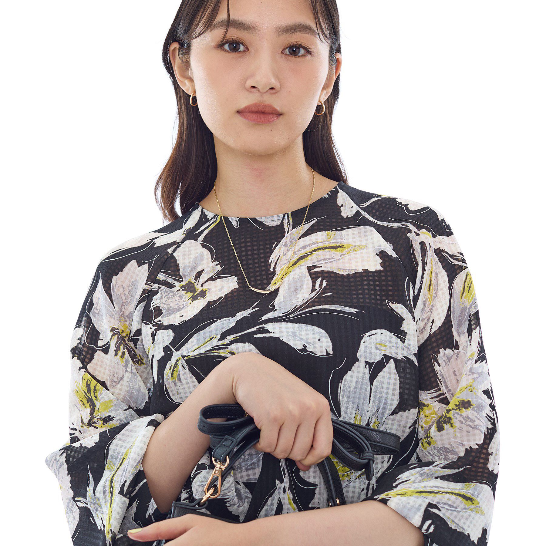 INDIVI「シアーフラワーブラウス」|シャツ・ブラウス|