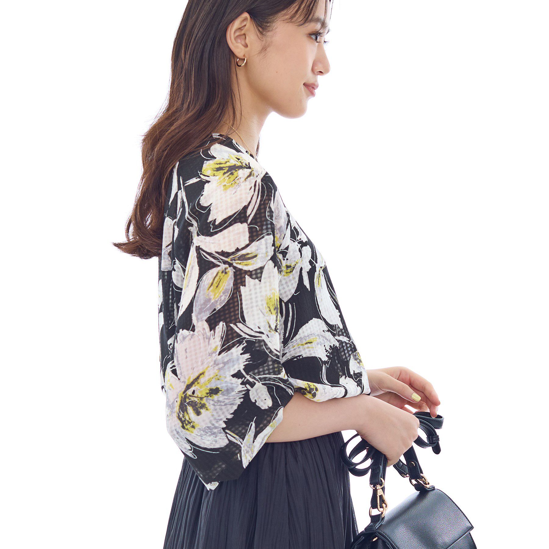 INDIVI「シアーフラワーブラウス」|シャツ・ブラウス|