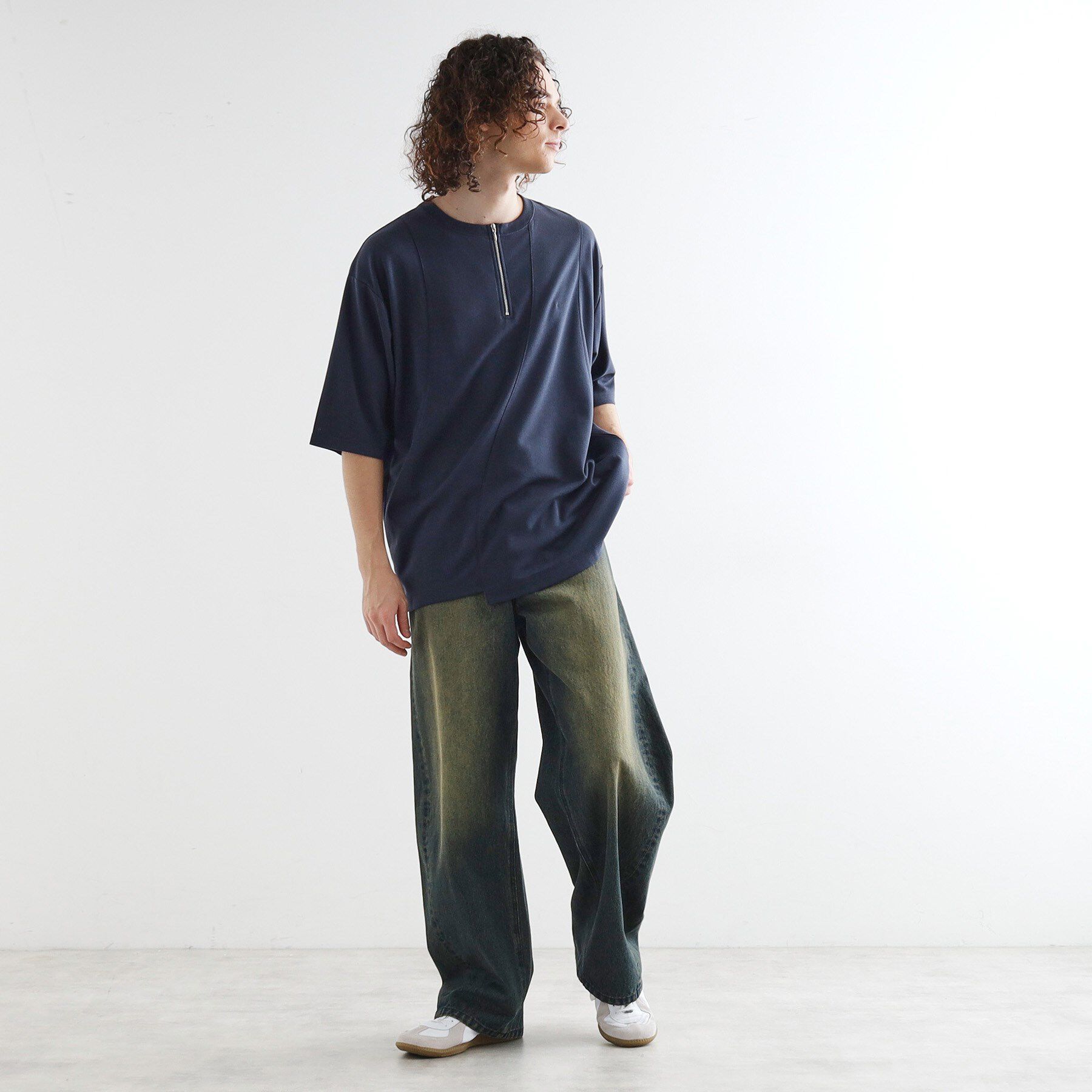 tk.TAKEO KIKUCHI「ウェーブ切替ジップTシャツ」|Tシャツ・カットソー|