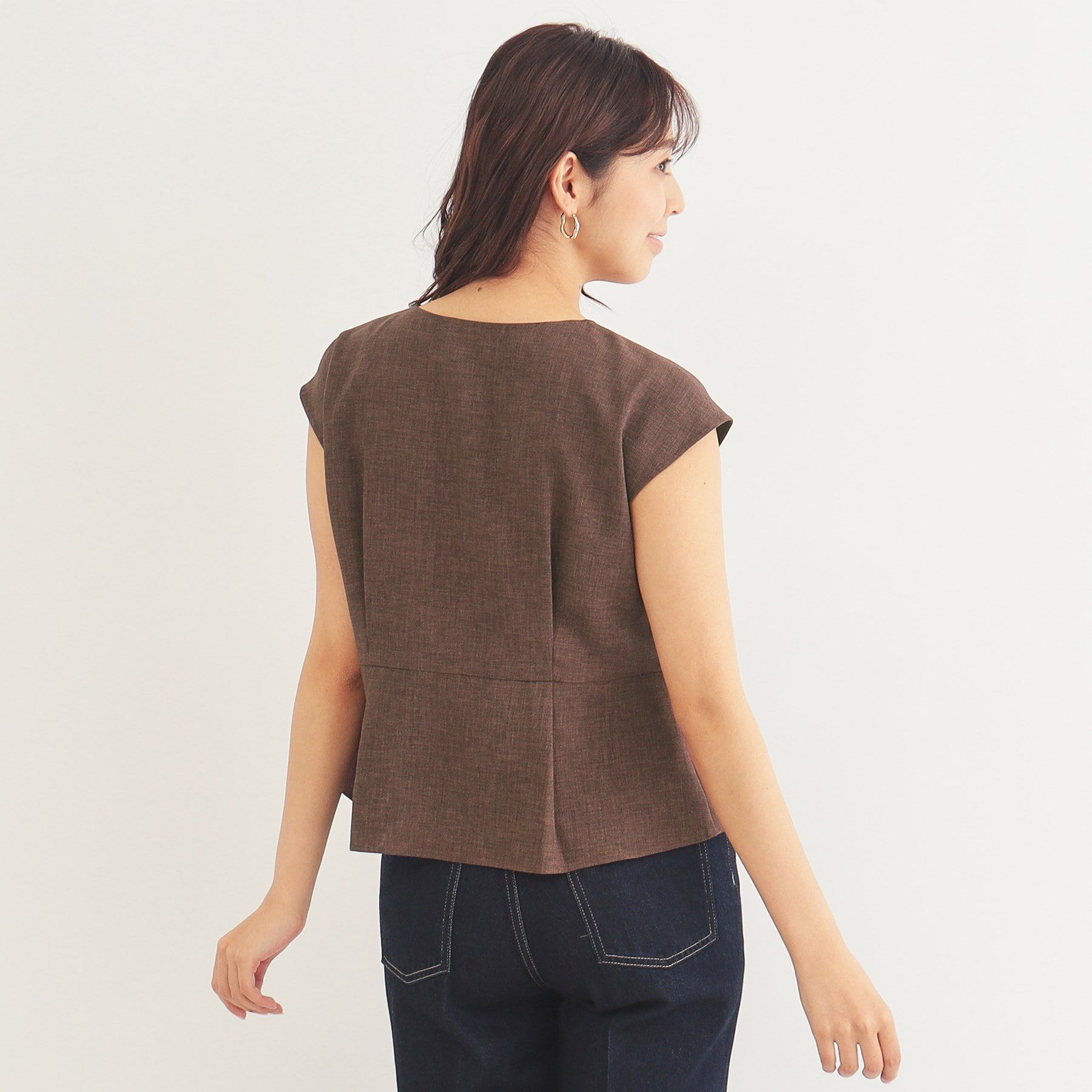 index「《美人百花掲載》リネンタッチ フレンチリボンブラウス/セットアップ対応【洗濯機洗い可/イージーアイロ」|シャツ・ブラウス|