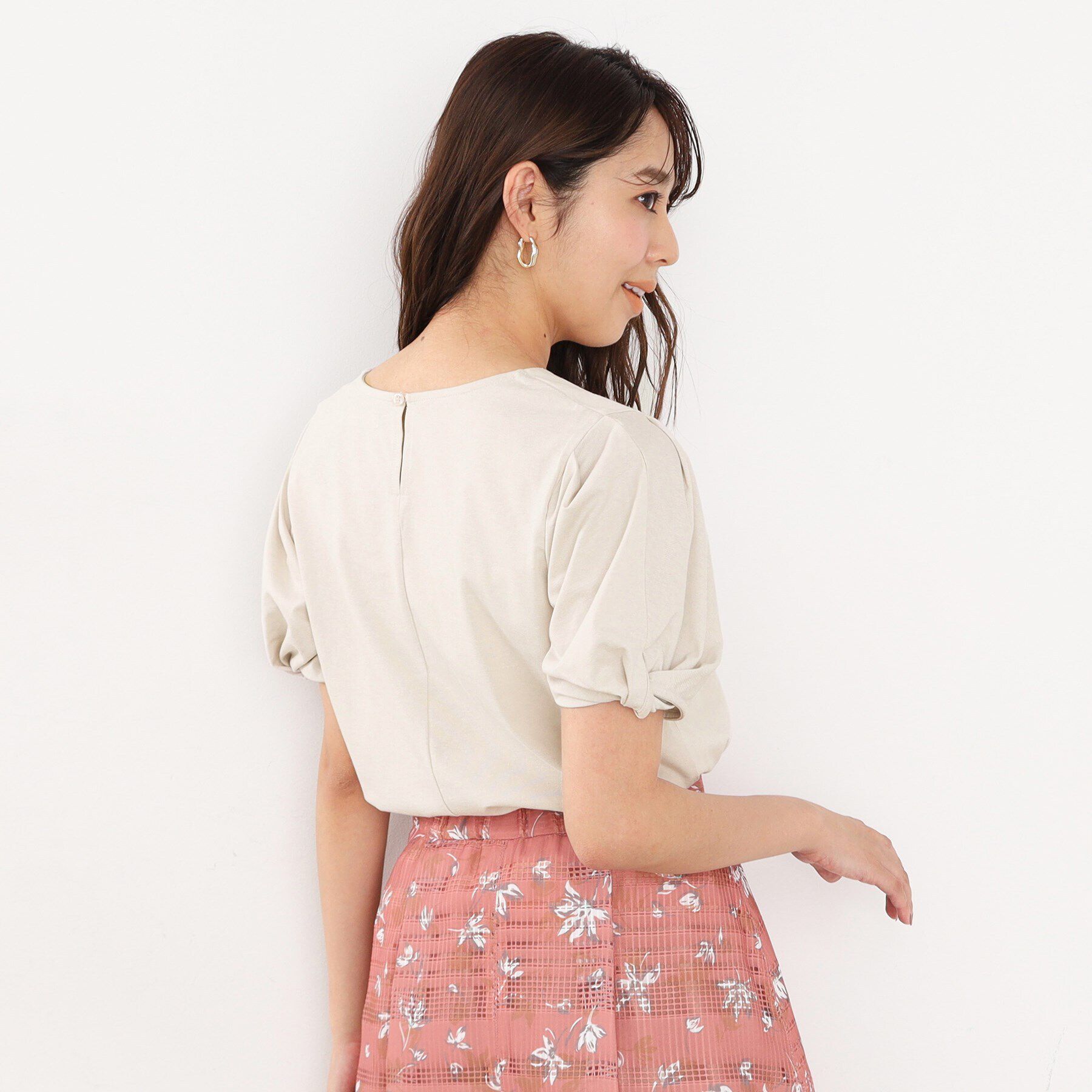 index「UV　ツイストスリーブカットソー【洗濯機洗い可/UVケア】」|Tシャツ・カットソー|