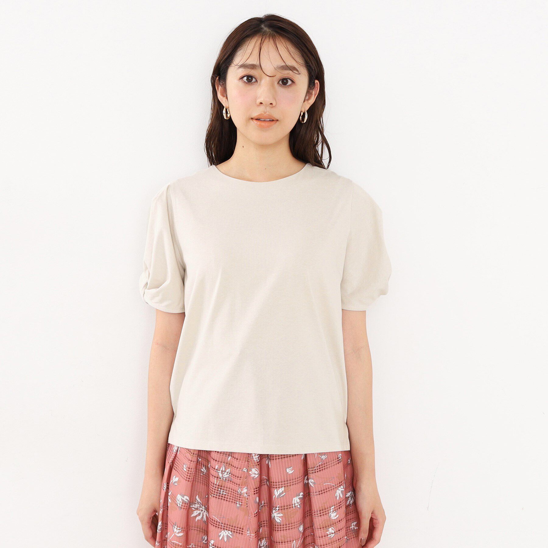 index「UV　ツイストスリーブカットソー【洗濯機洗い可/UVケア】」|Tシャツ・カットソー|