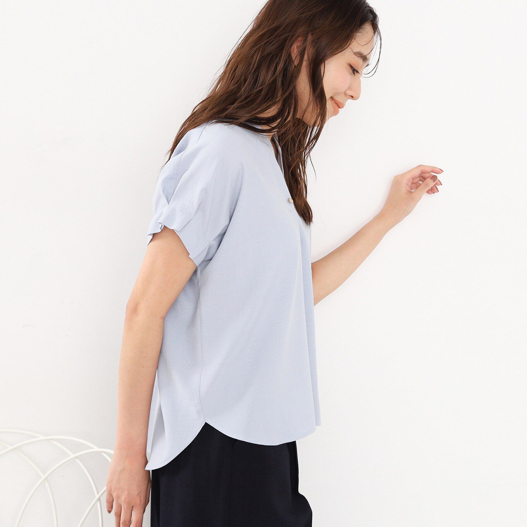 index「《7color/S-LLsize》バックシャンスキッパーブラウス【洗濯機洗い可/吸水速乾/防シワ/抗」|シャツ・ブラウス|