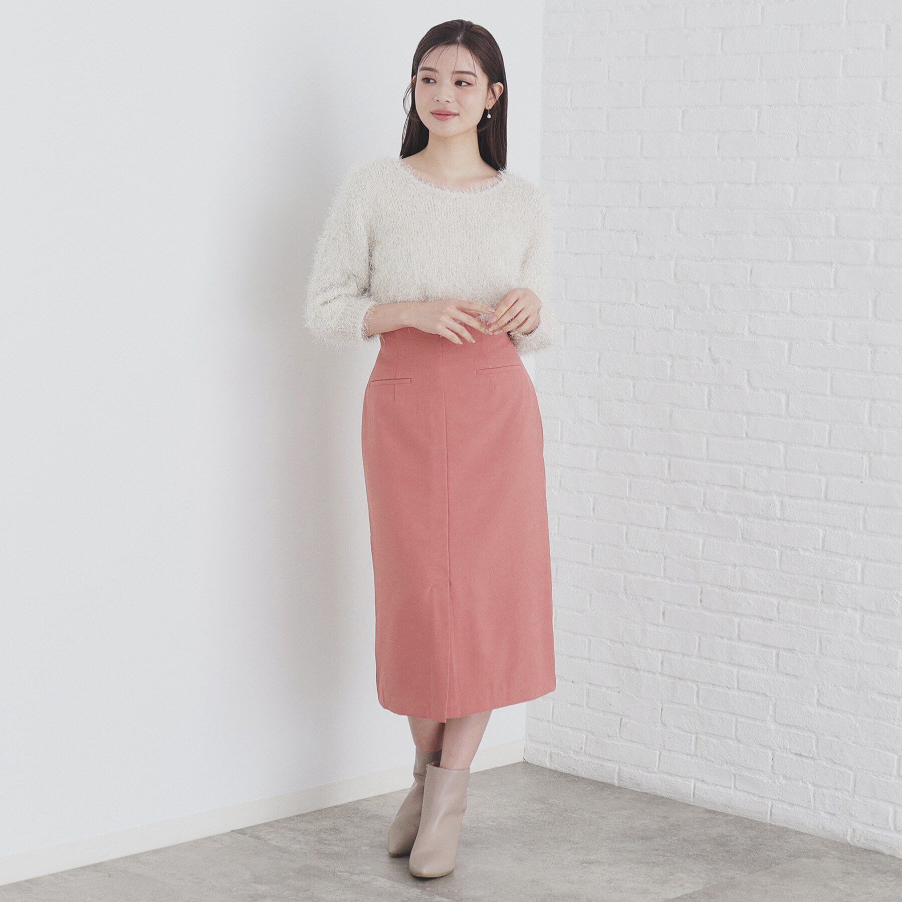 index「ストレッチハートウエストタイトスカート【洗濯機洗い可/防シワ】」|スカート|