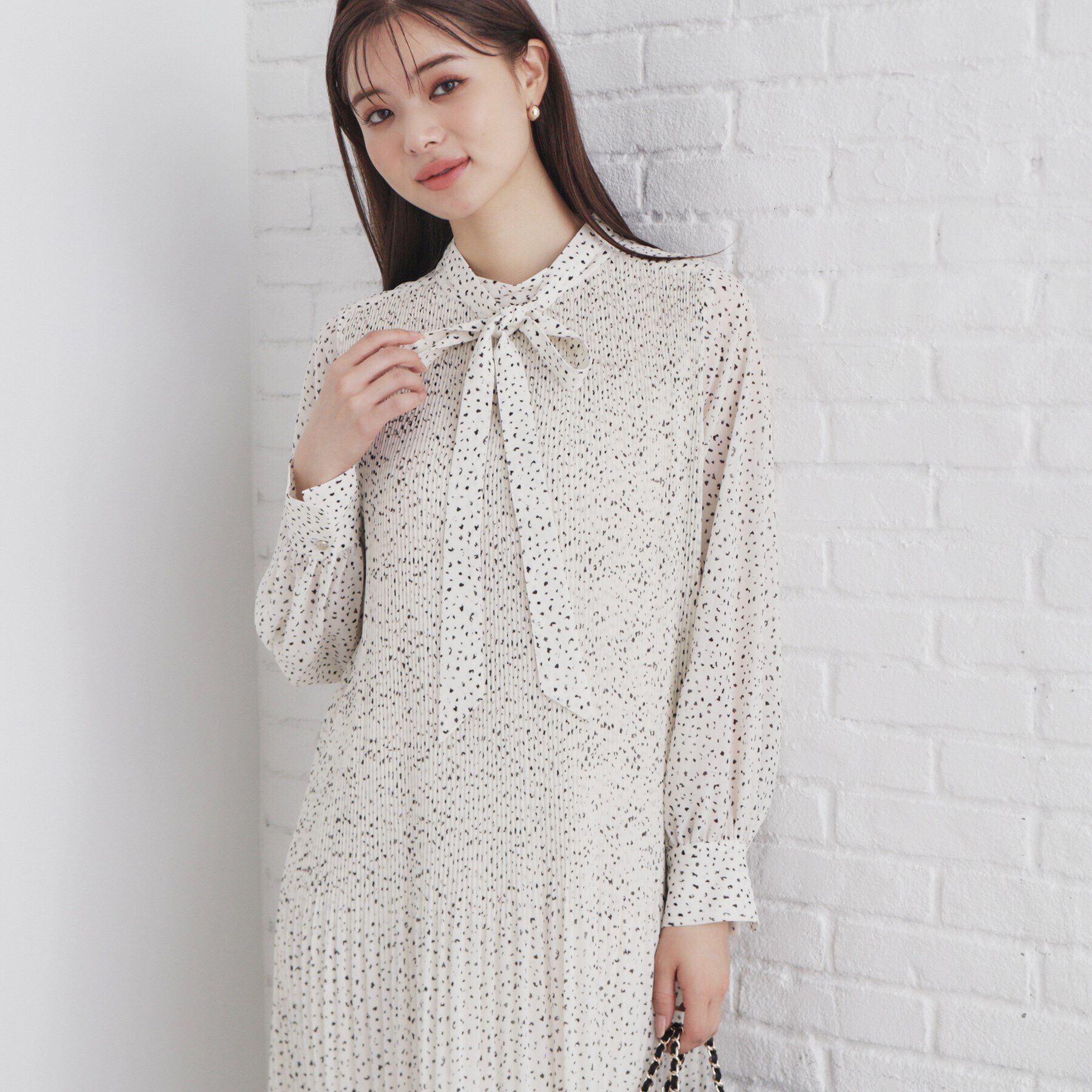 index「2WAYリボン プリーツワンピース【洗濯機洗い可】」|ワンピース|