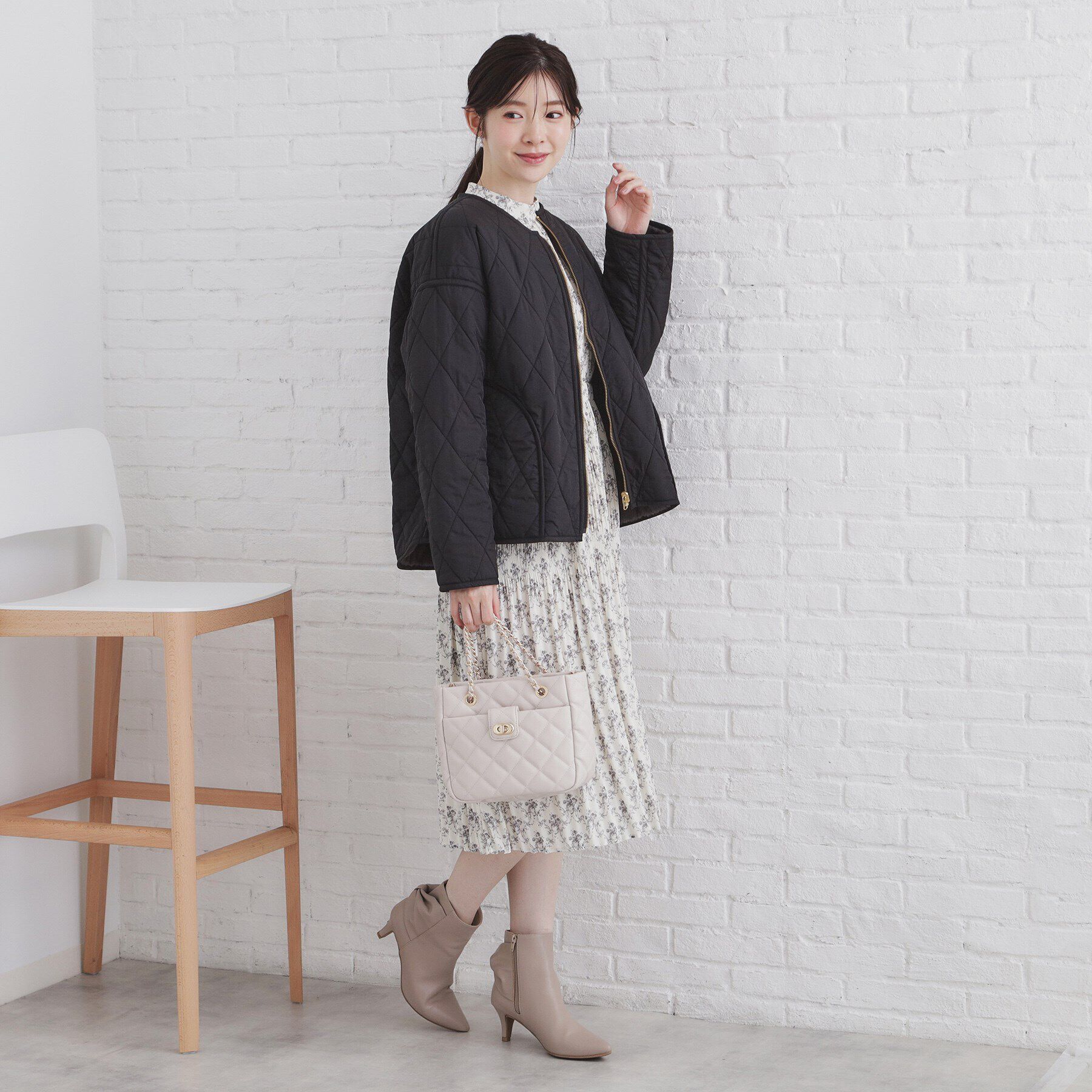 index「リバーシブル キルティングフェイクファーブルゾン【洗濯機洗い可】」|ブルゾン・スタジャン|