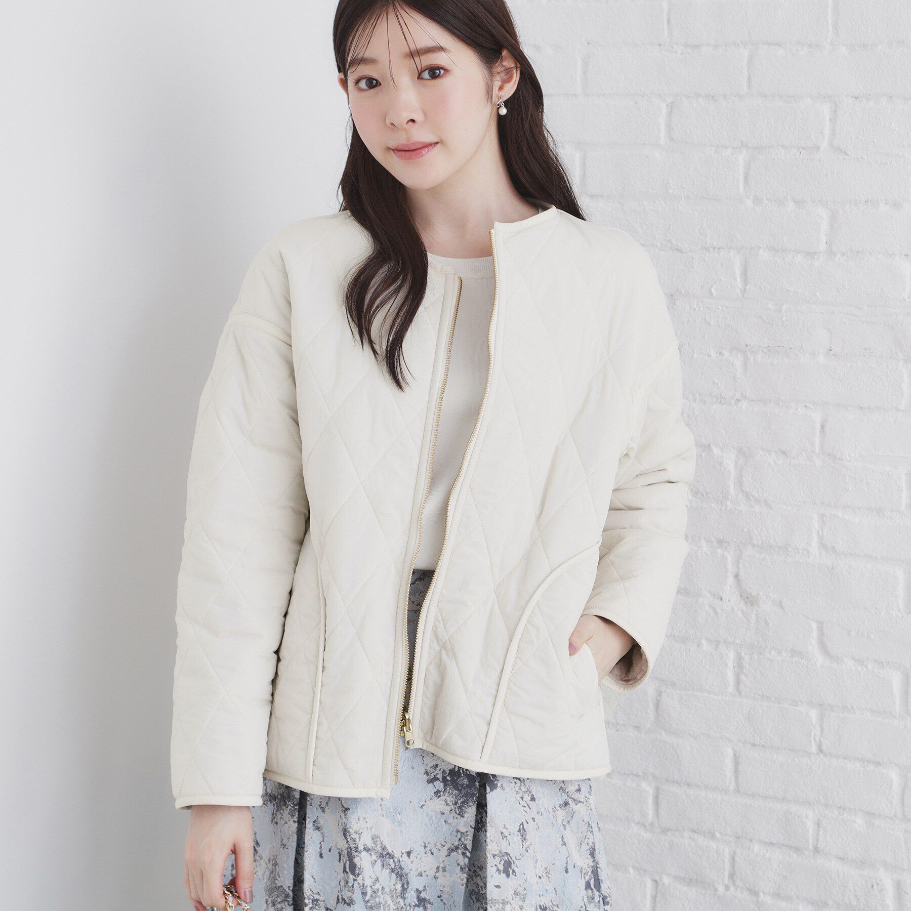 index「リバーシブル キルティングフェイクファーブルゾン【洗濯機洗い可】」|ブルゾン・スタジャン|