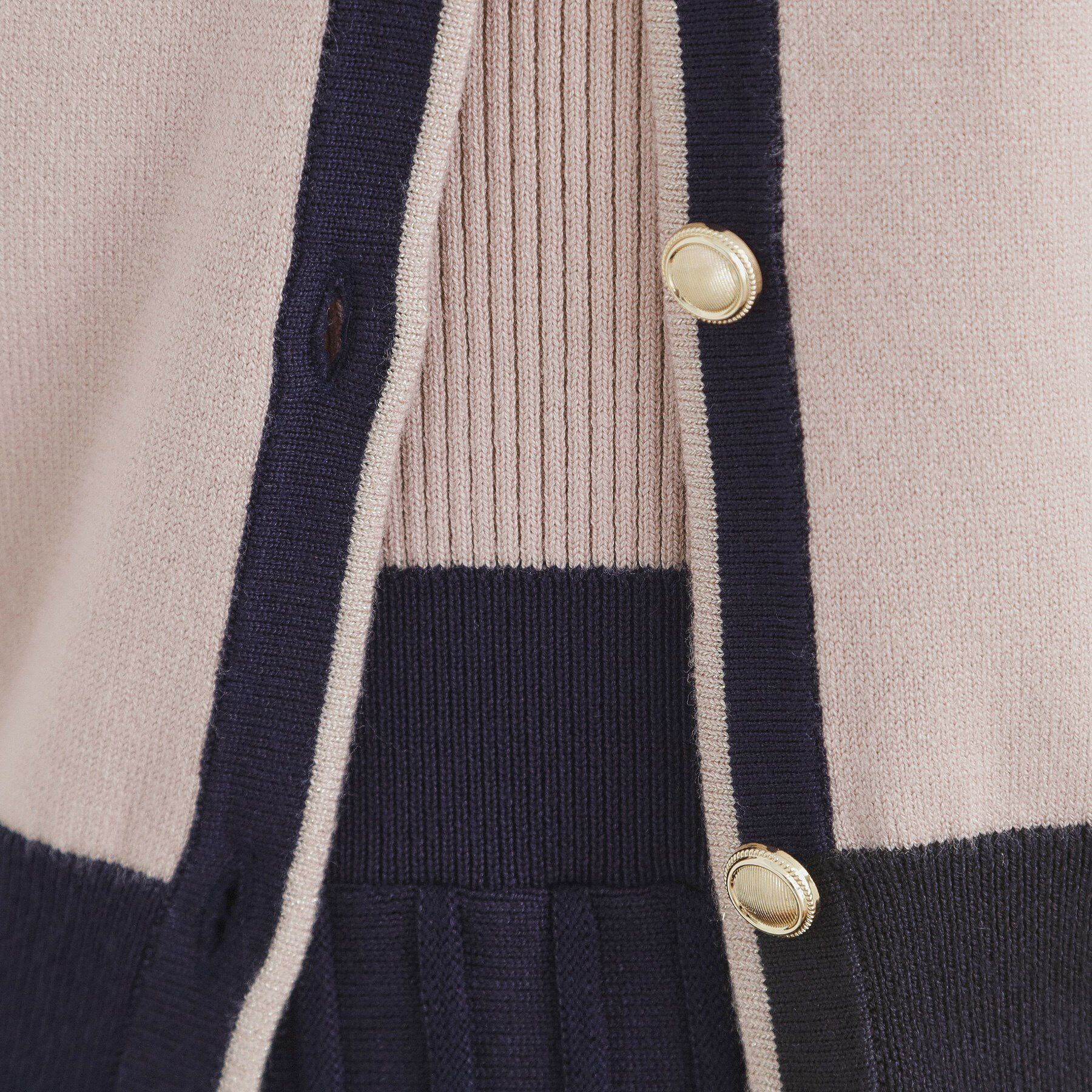 index「《ツインセット》カーディガン&times;バイカラーニットワンピース【洗濯機洗い可】」|ワンピース|