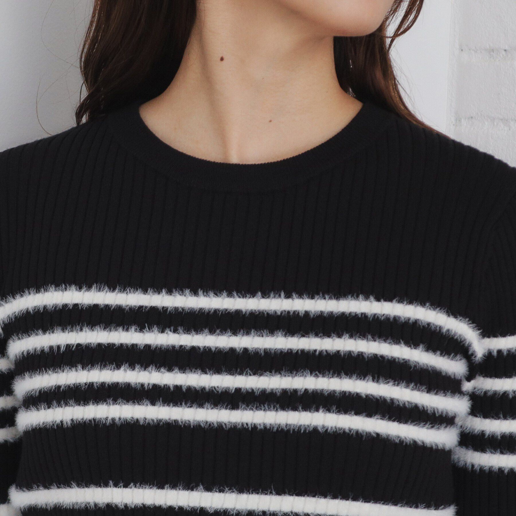 index「フェザーランダムボーダーリブニット【洗濯機洗い可】」|ニット・セーター|