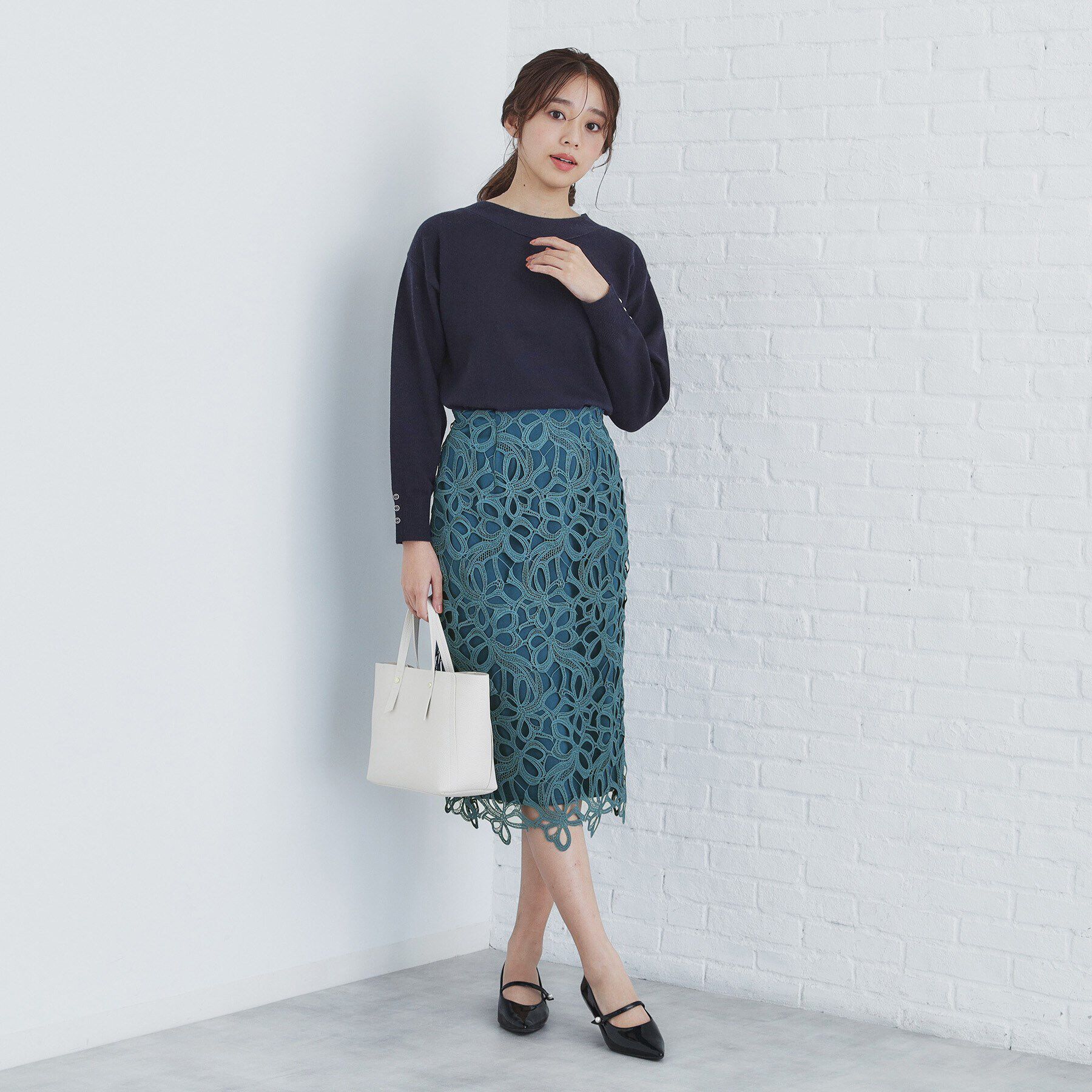 index「リボンレースタイトスカート【洗濯機洗い可】」|スカート|
