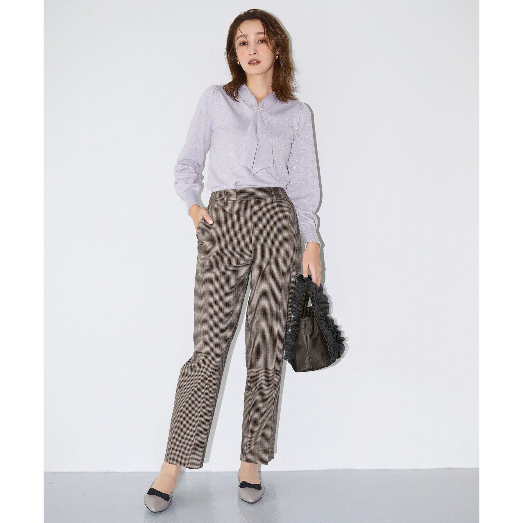 index「《8color/XS-LLsize》パール調パーツ付き ボウタイニット【洗濯機可】」|ニット・セーター|