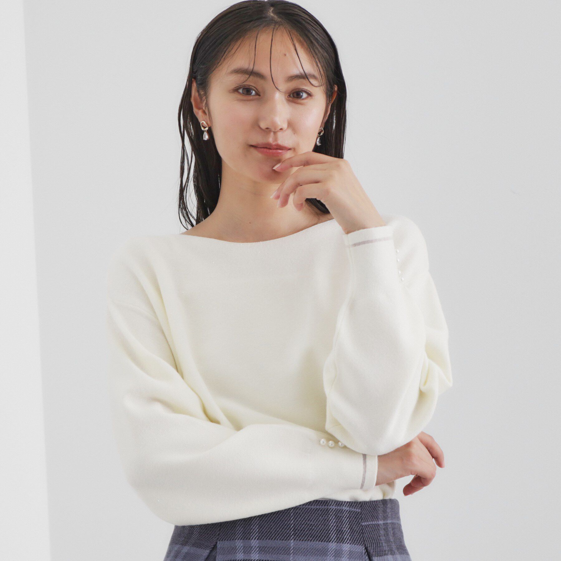 index「《6color/XS-LLsize》ボートネックドルマンニット【洗濯機洗い可】」|ニット・セーター|