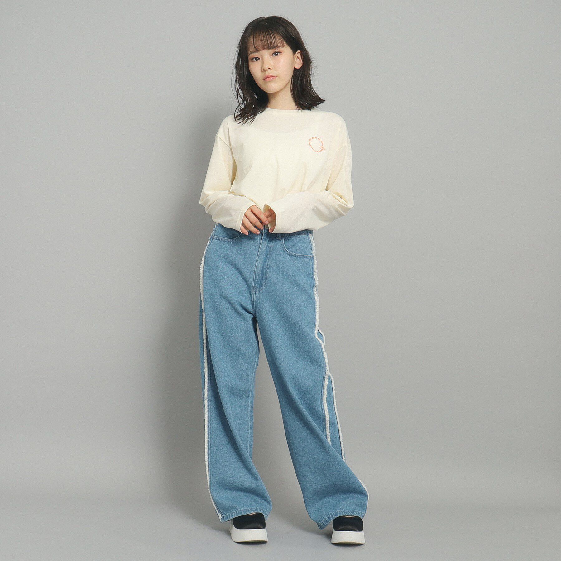 PINK-latte「サイドフリンジデニムパンツ」|その他|