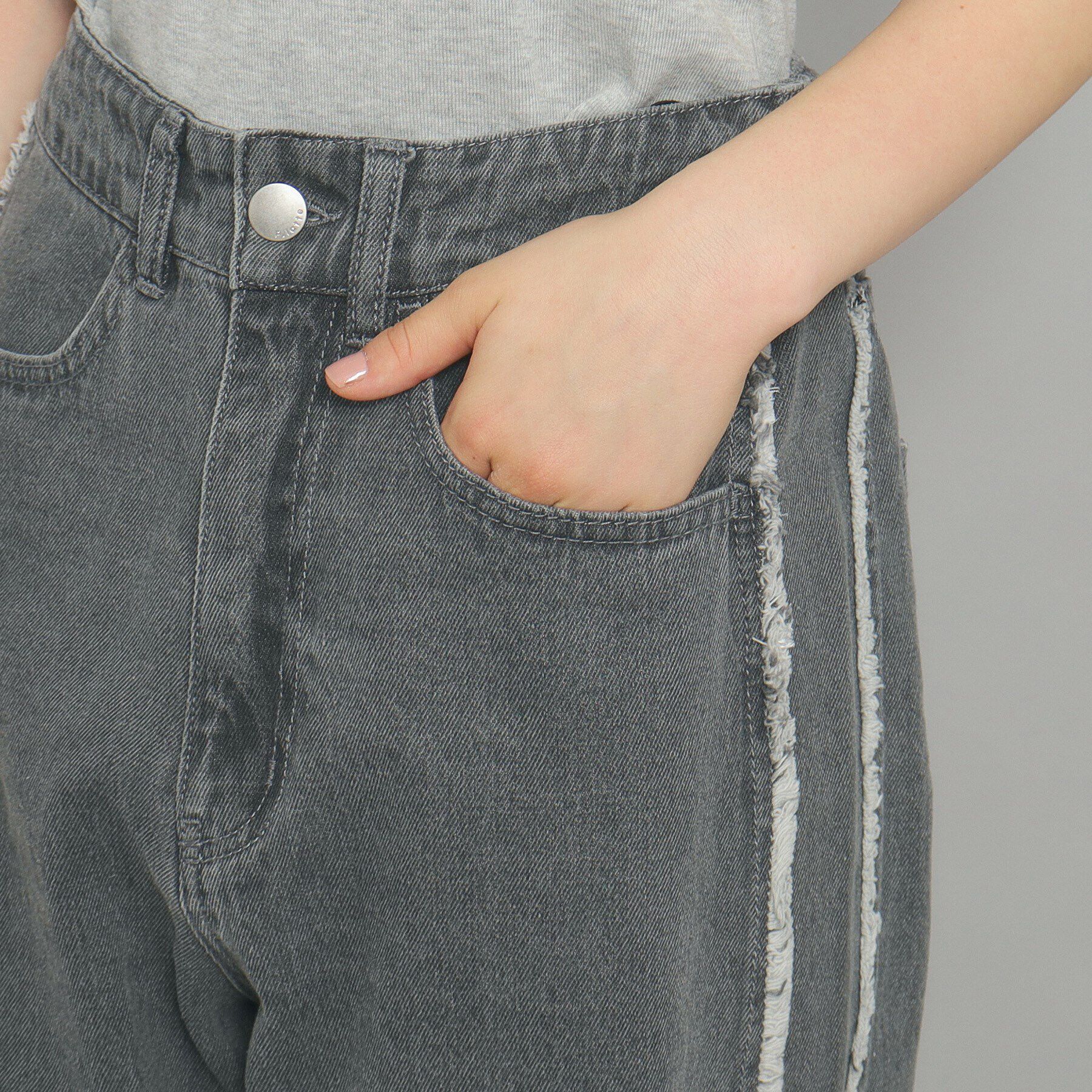 PINK-latte「サイドフリンジデニムパンツ」|その他|