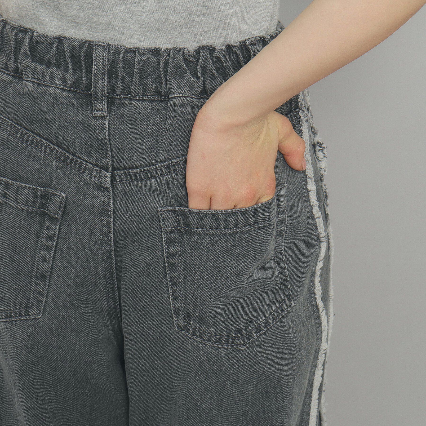 PINK-latte「サイドフリンジデニムパンツ」|その他|