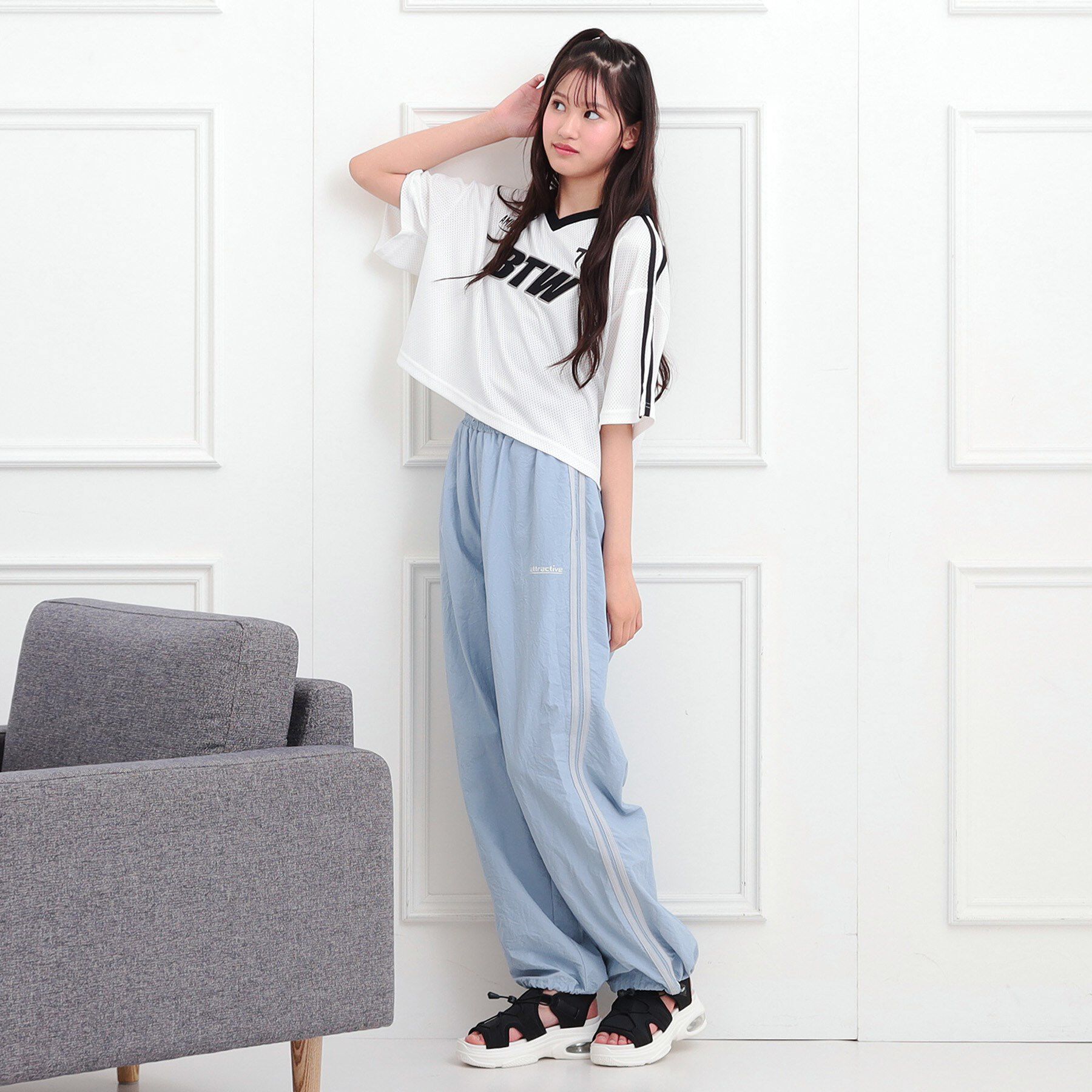 PINK-latte「【セットアイテム】衿付きVネックメッシュT＋タンクセット」|その他|