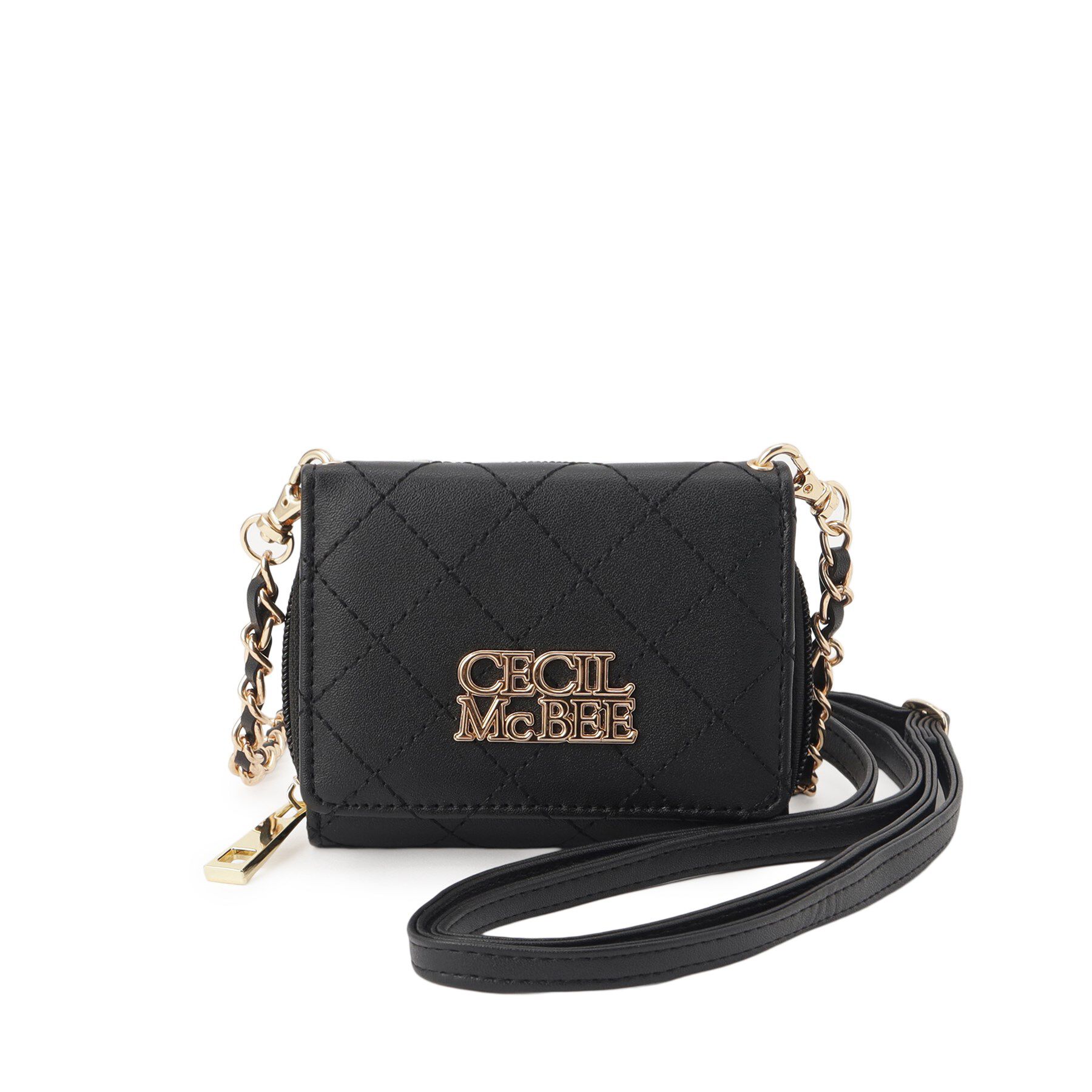 PINK-latte「【CECIL McBEEコラボ】チェーンストラップウォレット」|財布|ブラック(019)