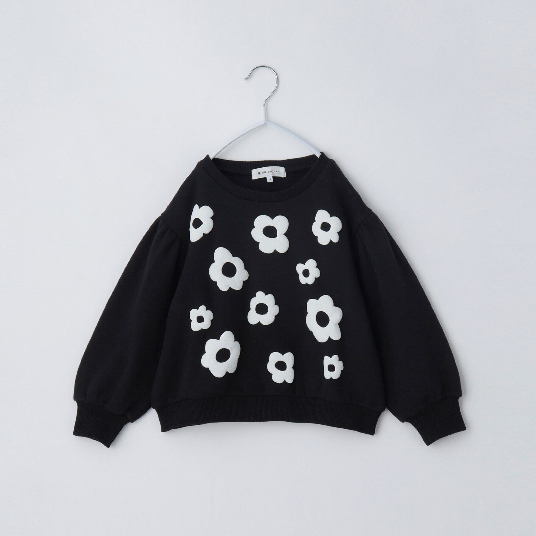 THE SHOP TK「【100－130/裏起毛】フラワー＆ラメロゴプルオーバー」|Tシャツ・カットソー|ブラック(119)