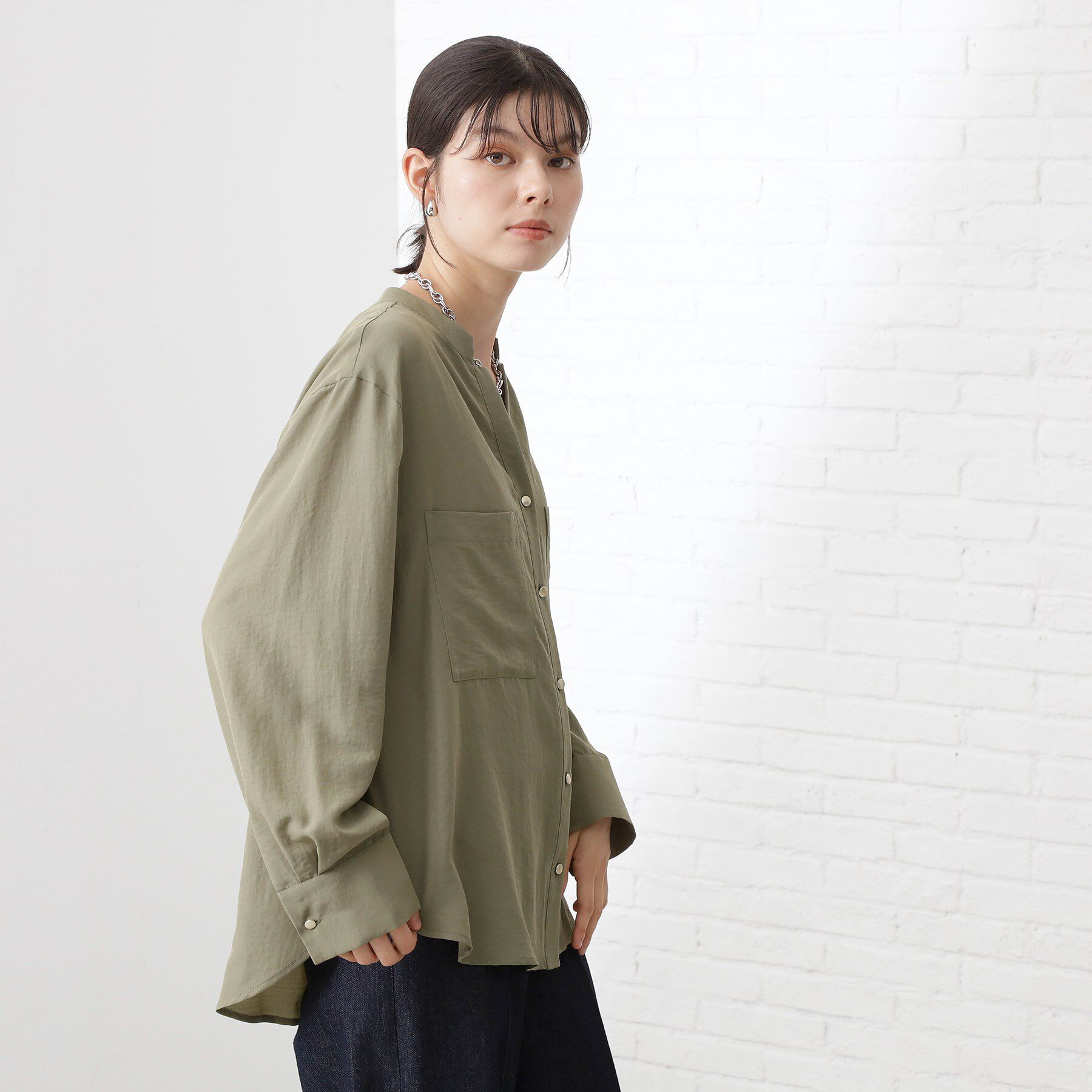 THE SHOP TK「【通勤にもデイリーにも】ダブルポケットスキッパーシャツ/洗濯機OK」|シャツ・ブラウス|