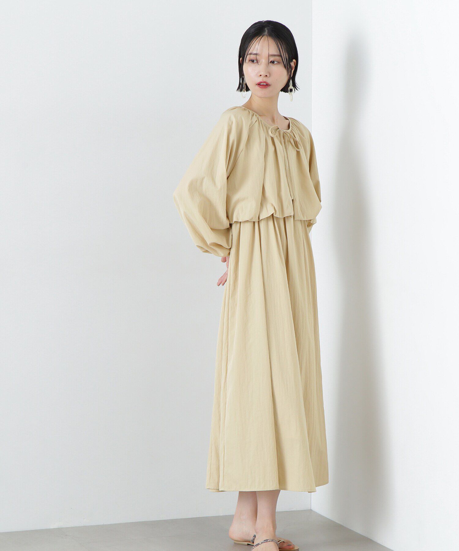  「バルーンブラウスキャミワンピースセット」|ワンピース|