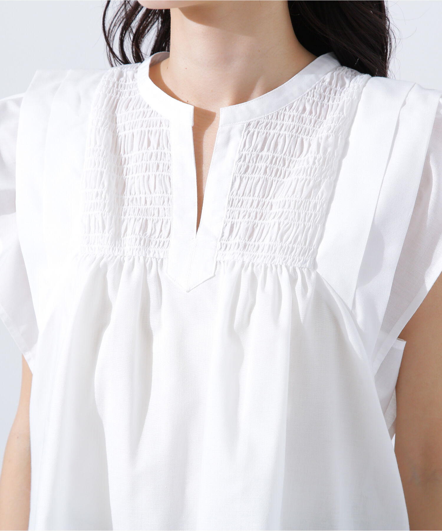  「コットンボイルシャーリングブラウス」|シャツ・ブラウス|