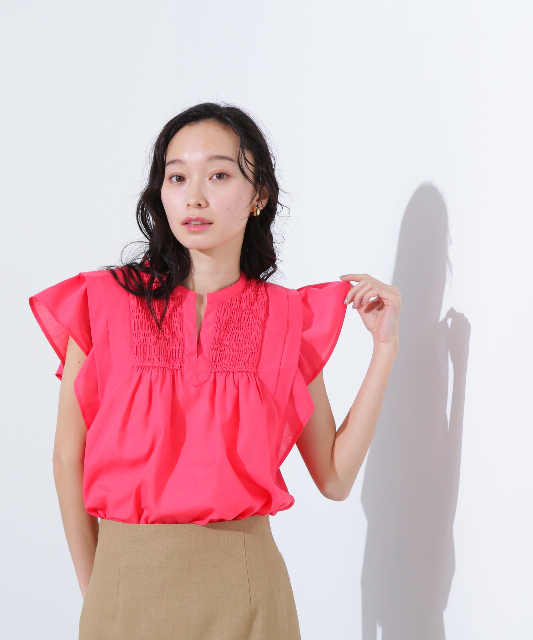  「コットンボイルシャーリングブラウス」|シャツ・ブラウス|