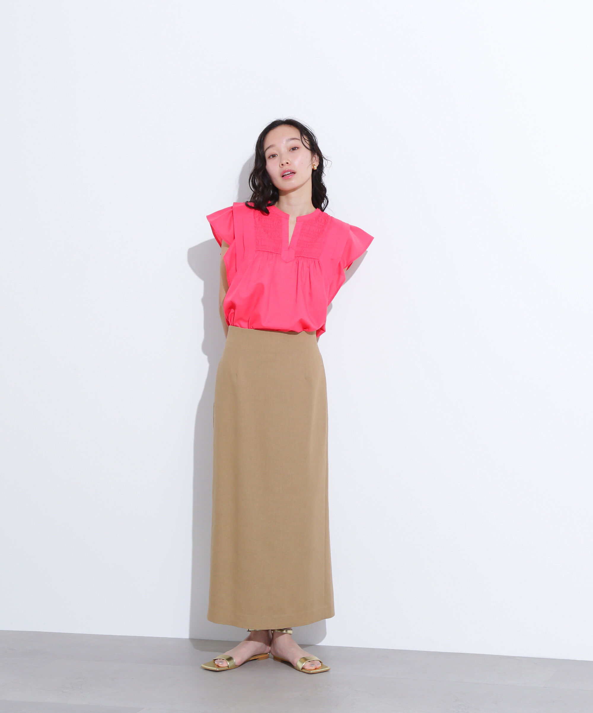  「コットンボイルシャーリングブラウス」|シャツ・ブラウス|