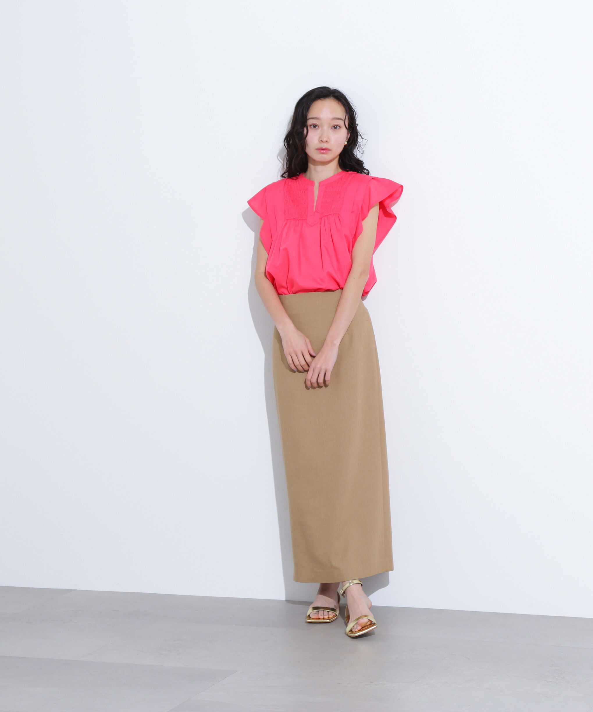  「コットンボイルシャーリングブラウス」|シャツ・ブラウス|